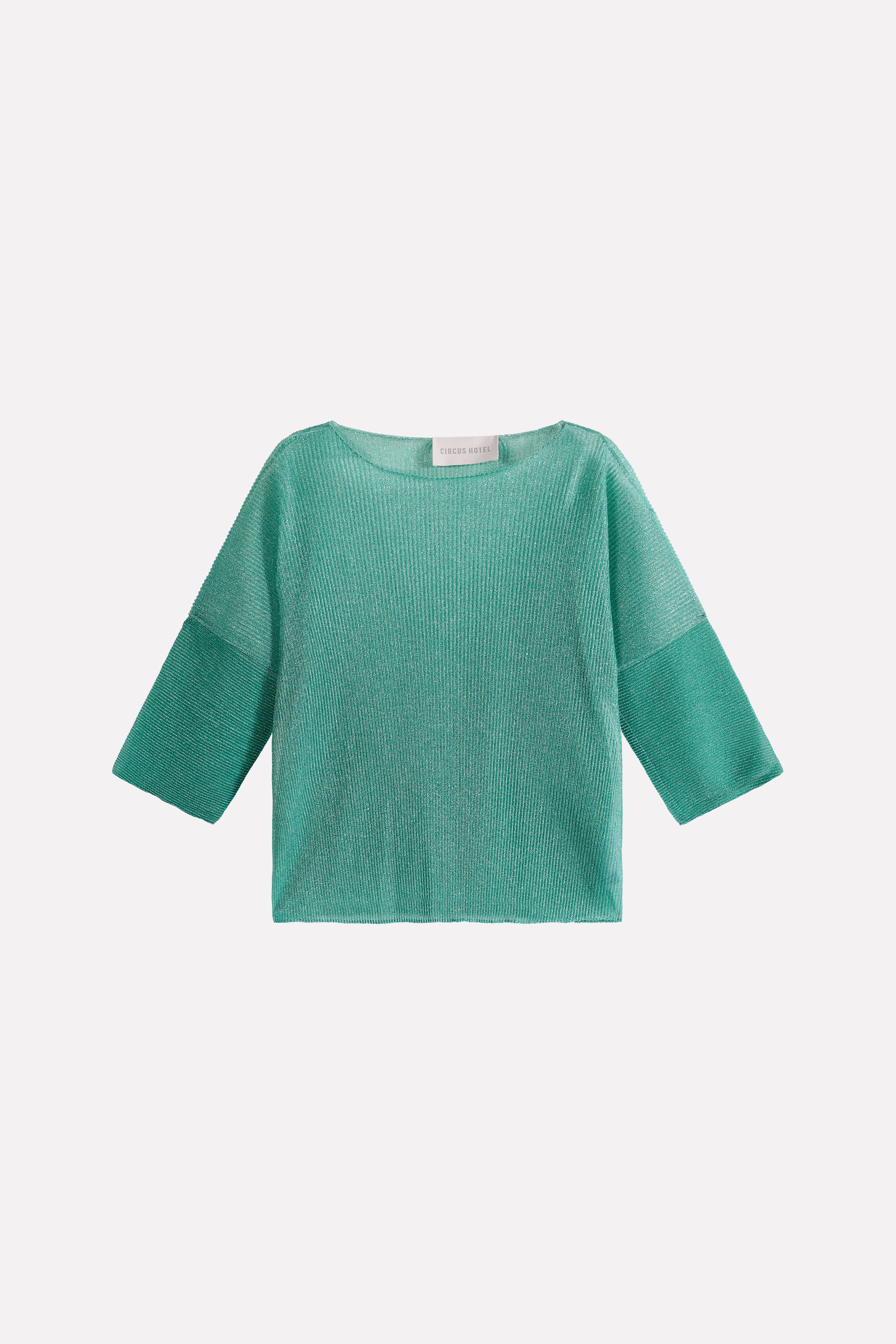 PLEATED CREW-NECK SWEATER