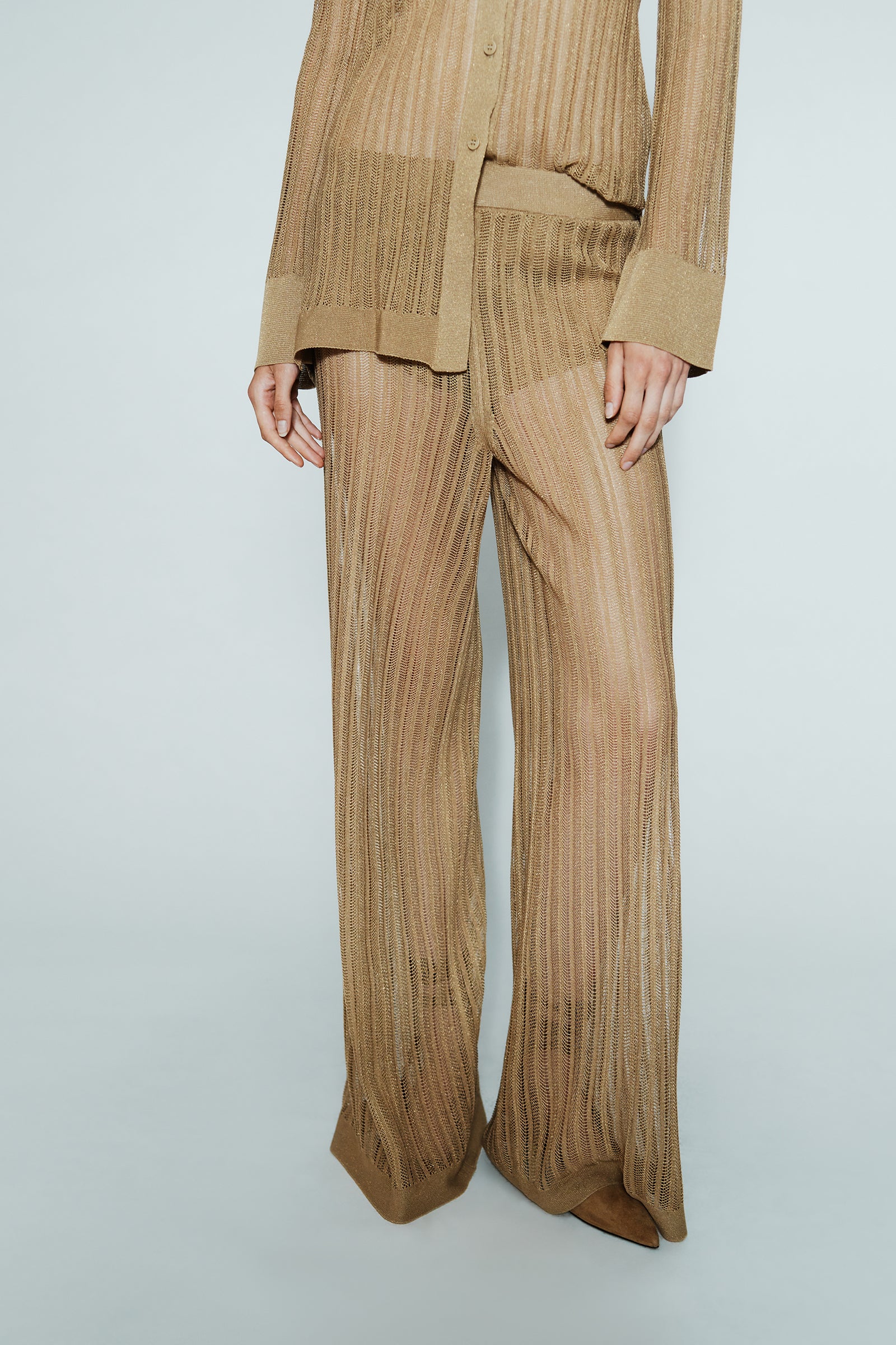 SEMI-TRANSPARENT CULOTTE TROUSERS