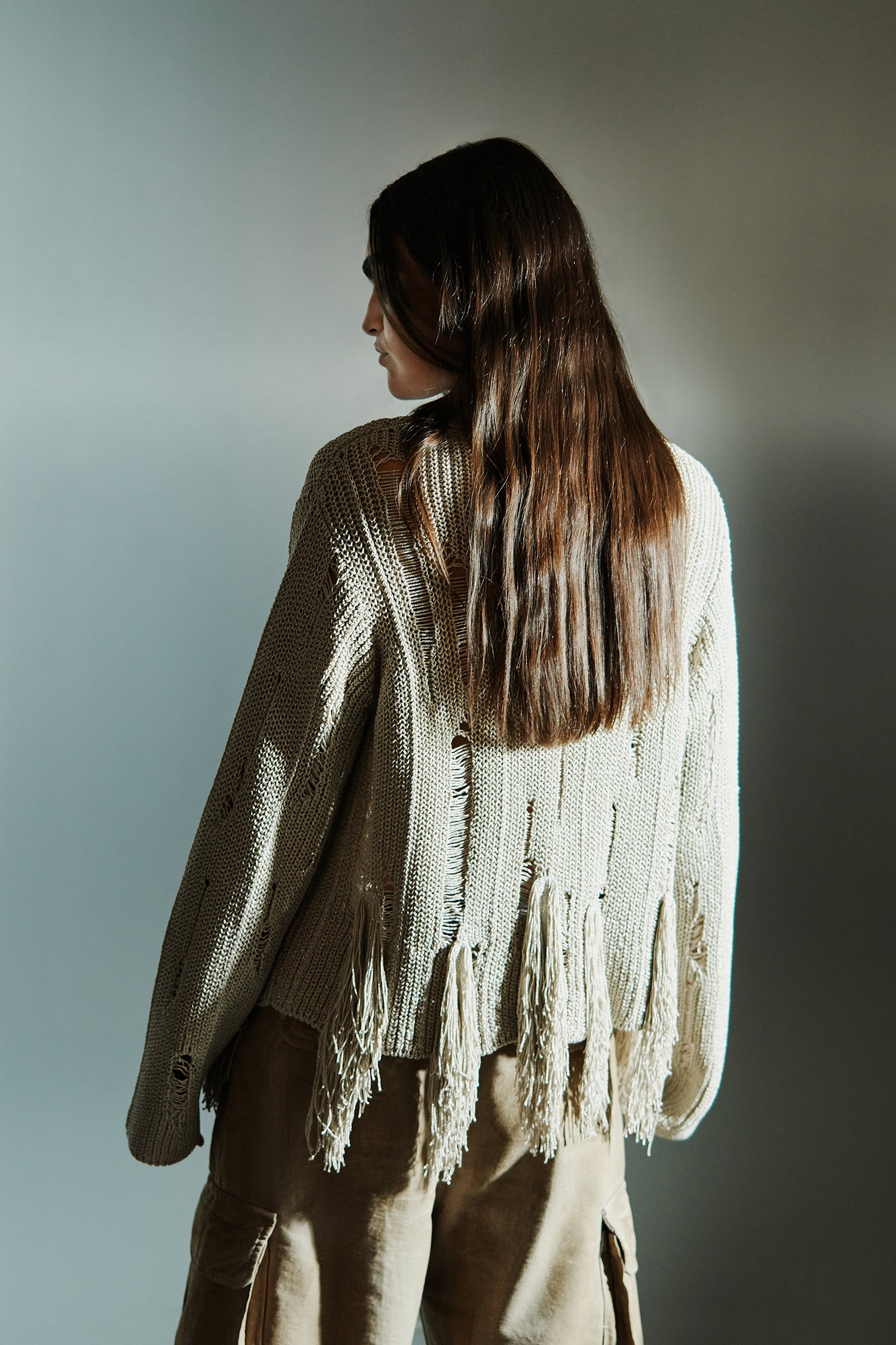 LAMÃ FRINGED CARDIGAN BOTTOM