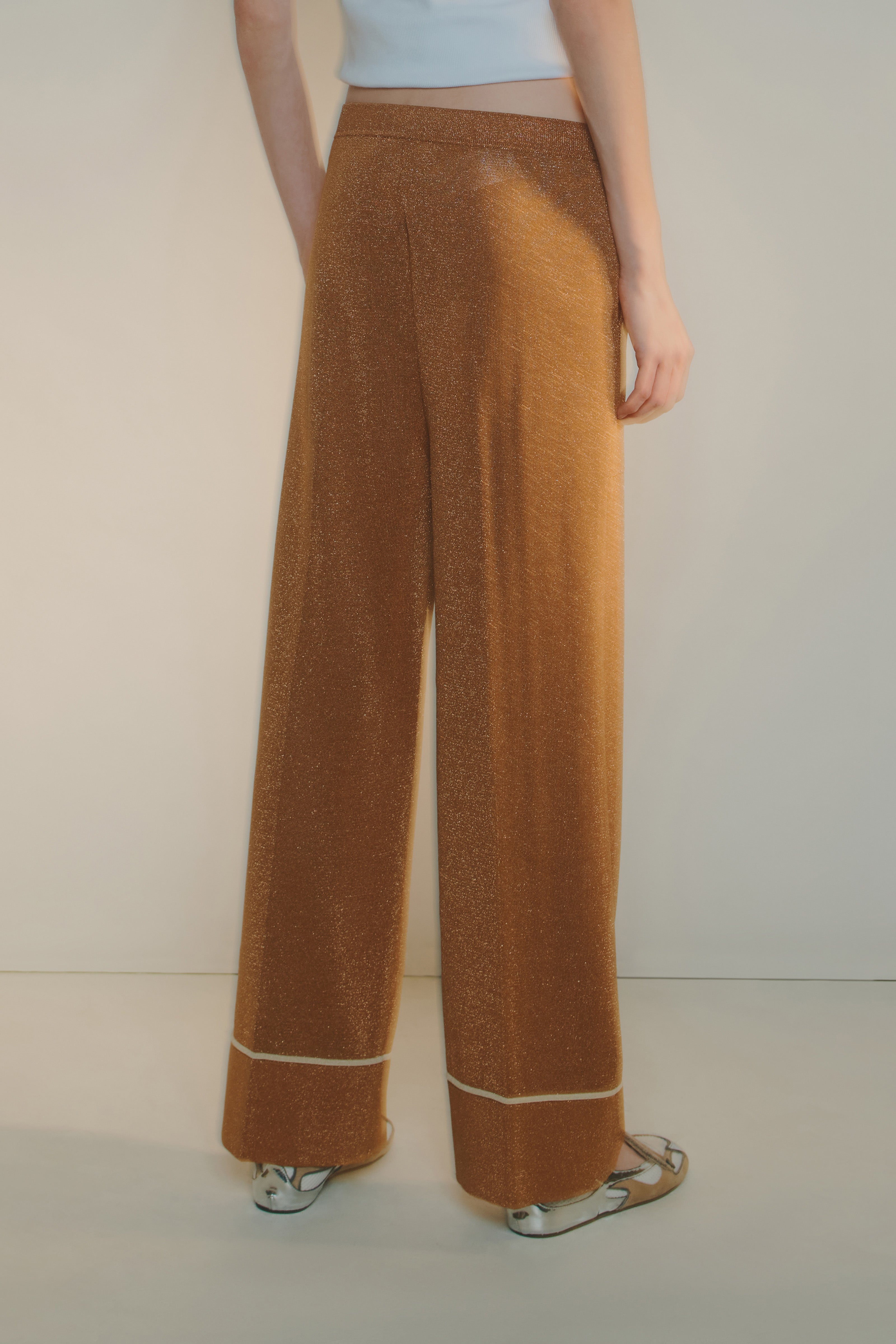 LAMÉ YARN TROUSERS
