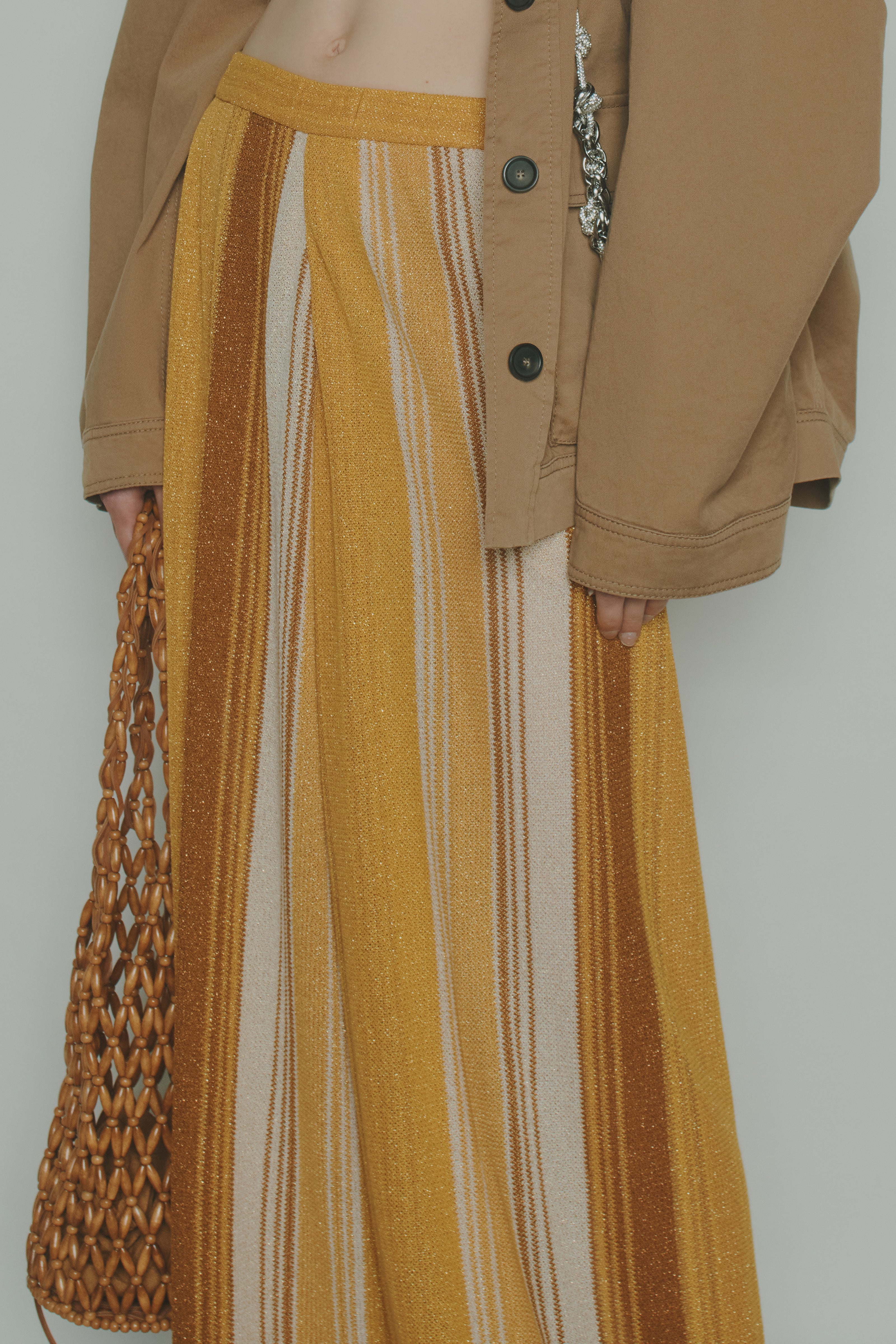 LAMÉ FABRIC TROUSERS