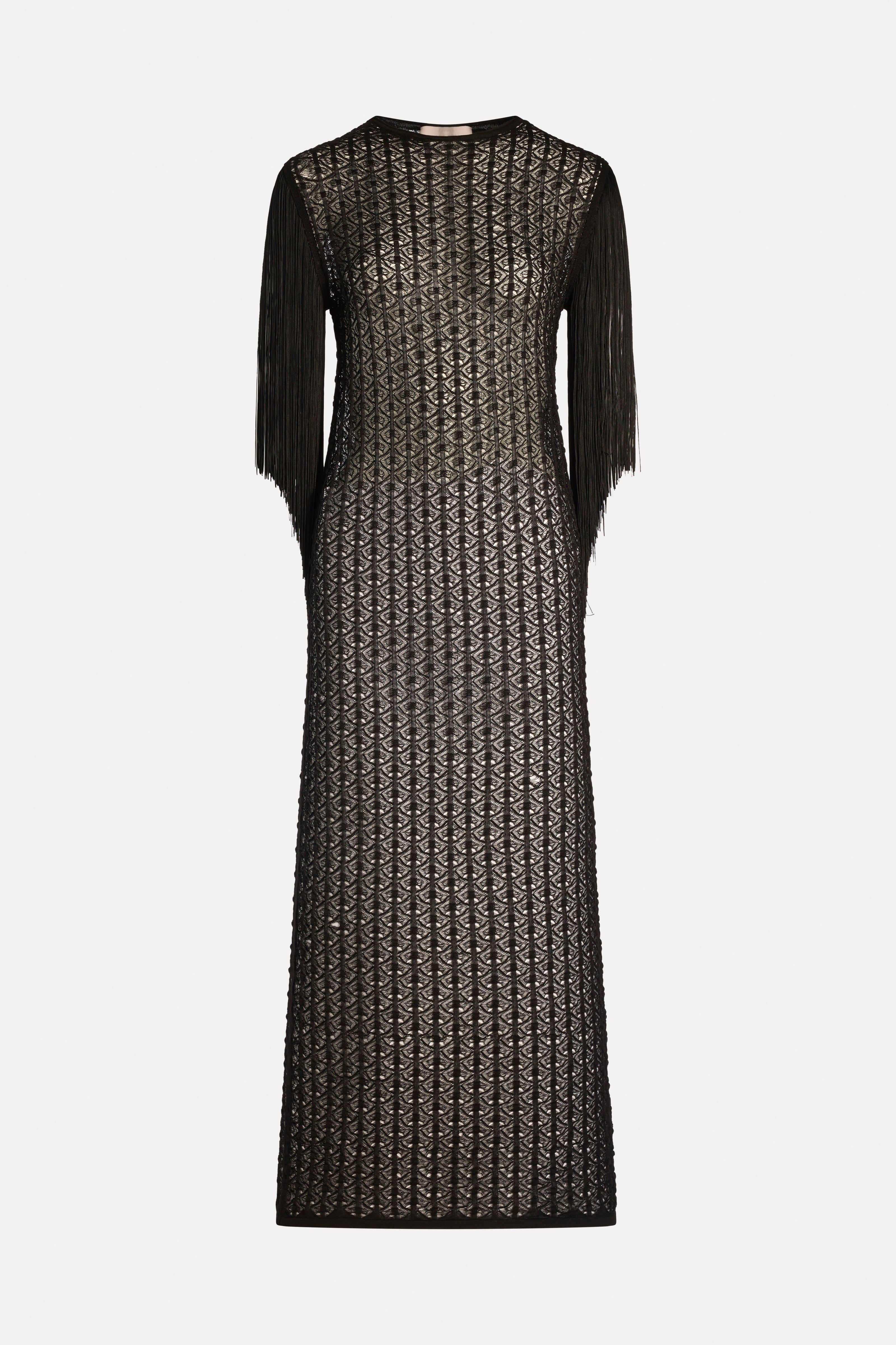 LACE-KNIT VISCOSE DRESS