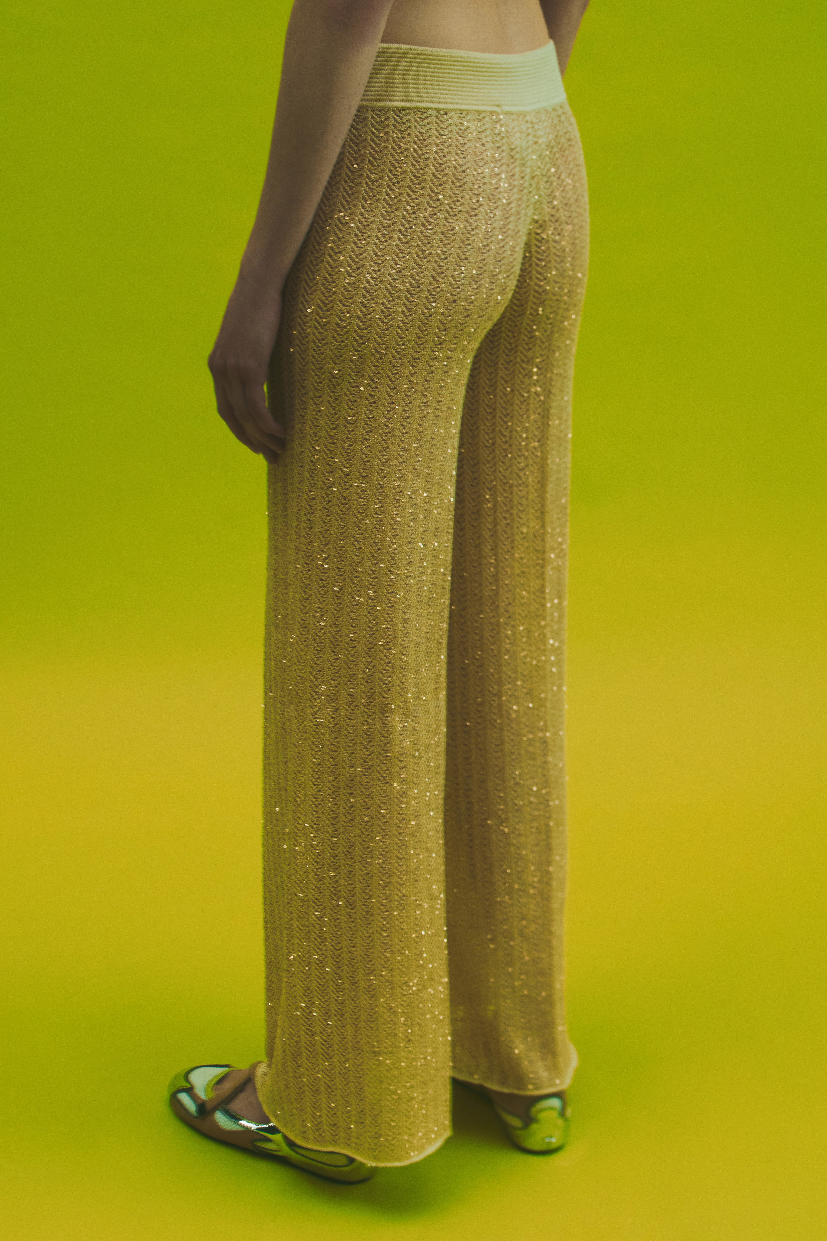 SEQUINED TRACED TROUSERS