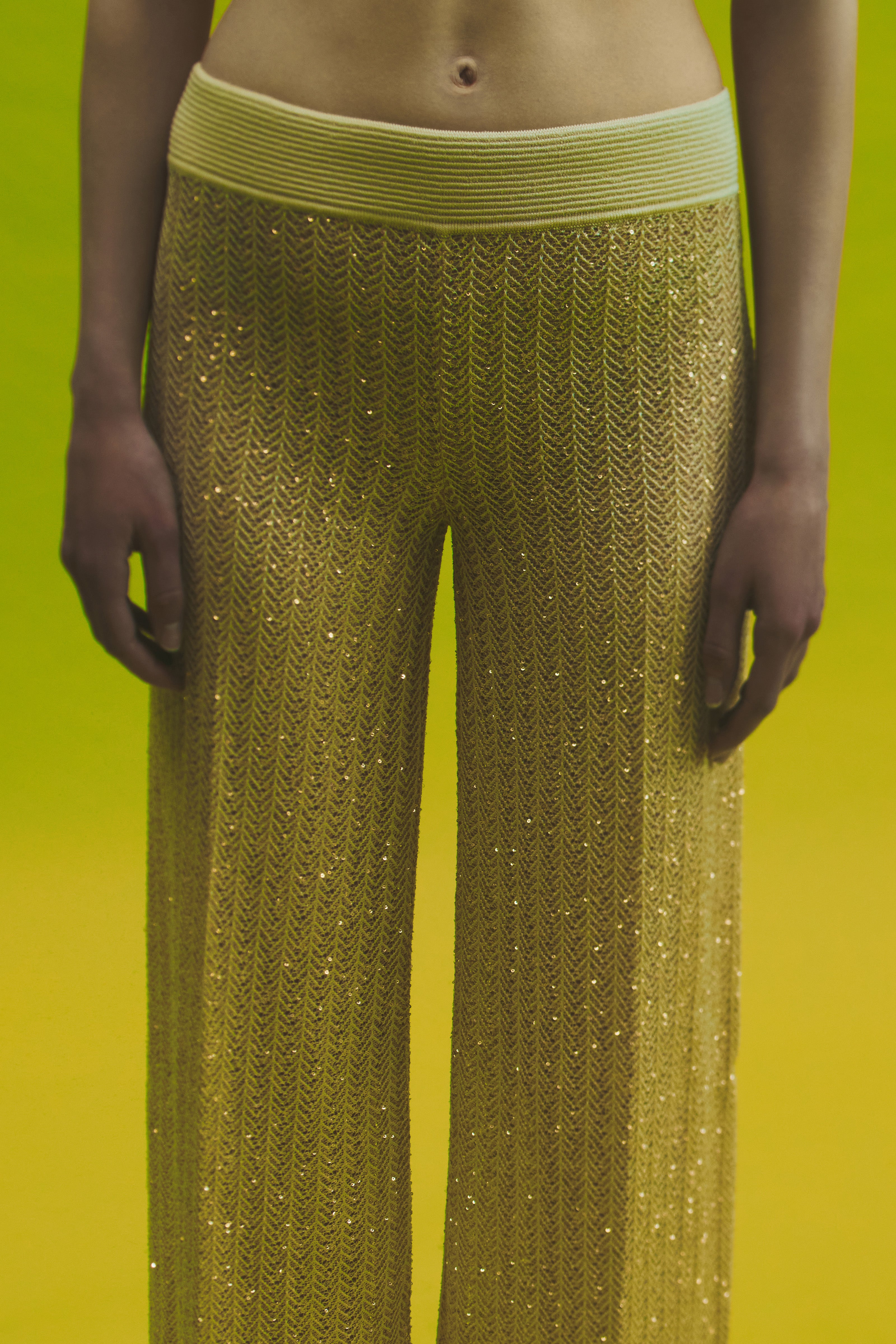 SEQUINED TRACED TROUSERS