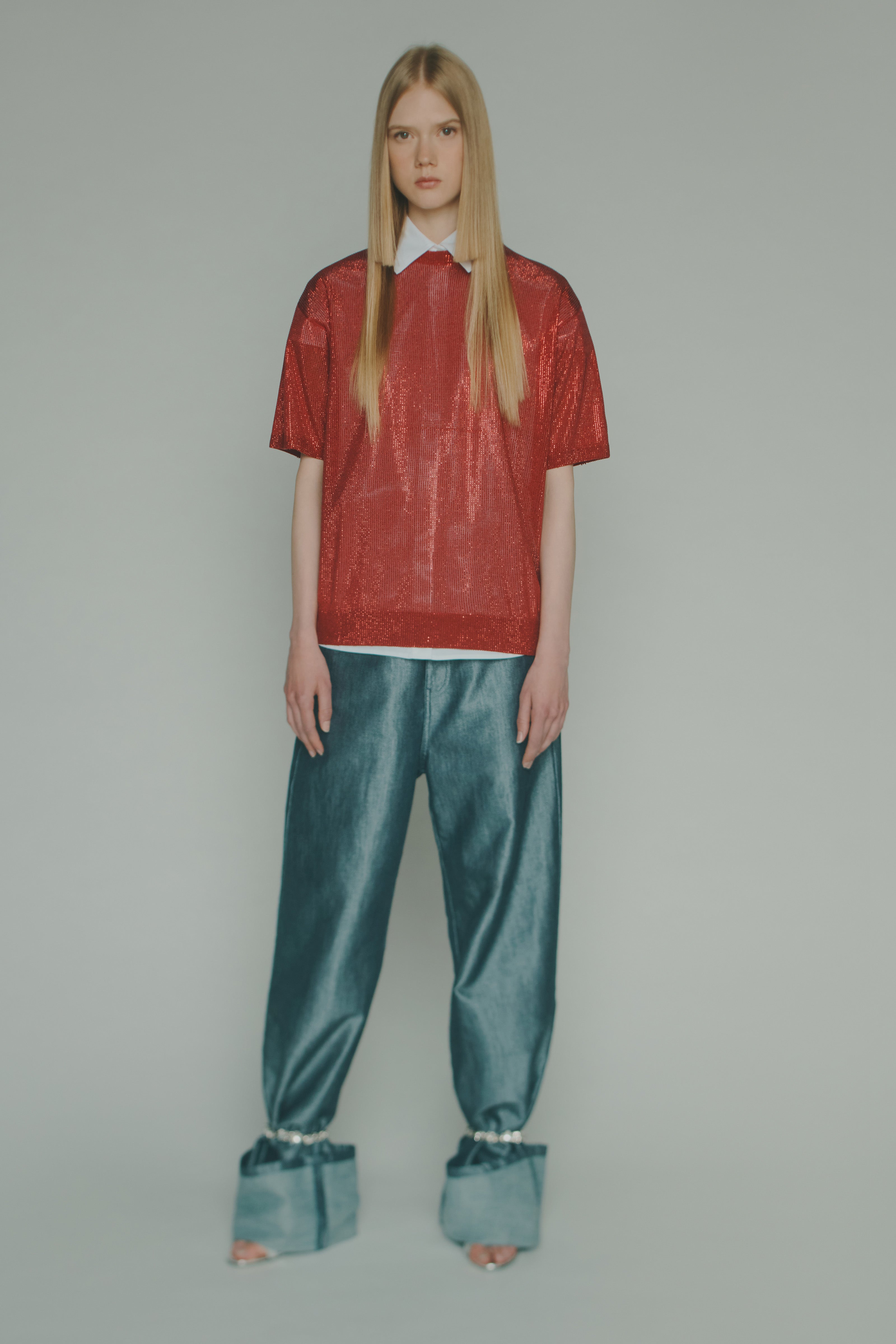 MICRO BEADED VISCOSE T-SHIRT