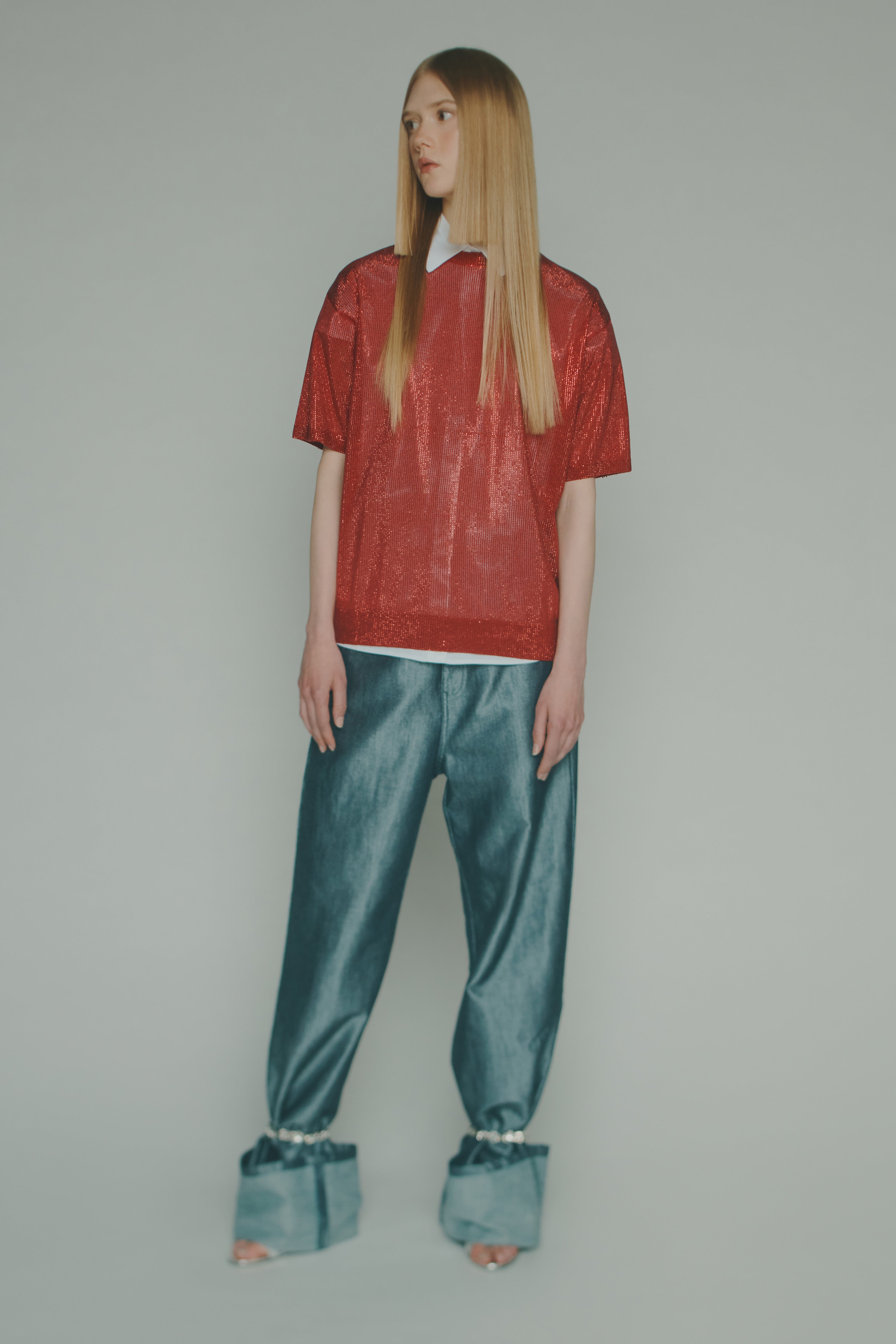 MICRO BEADED VISCOSE T-SHIRT