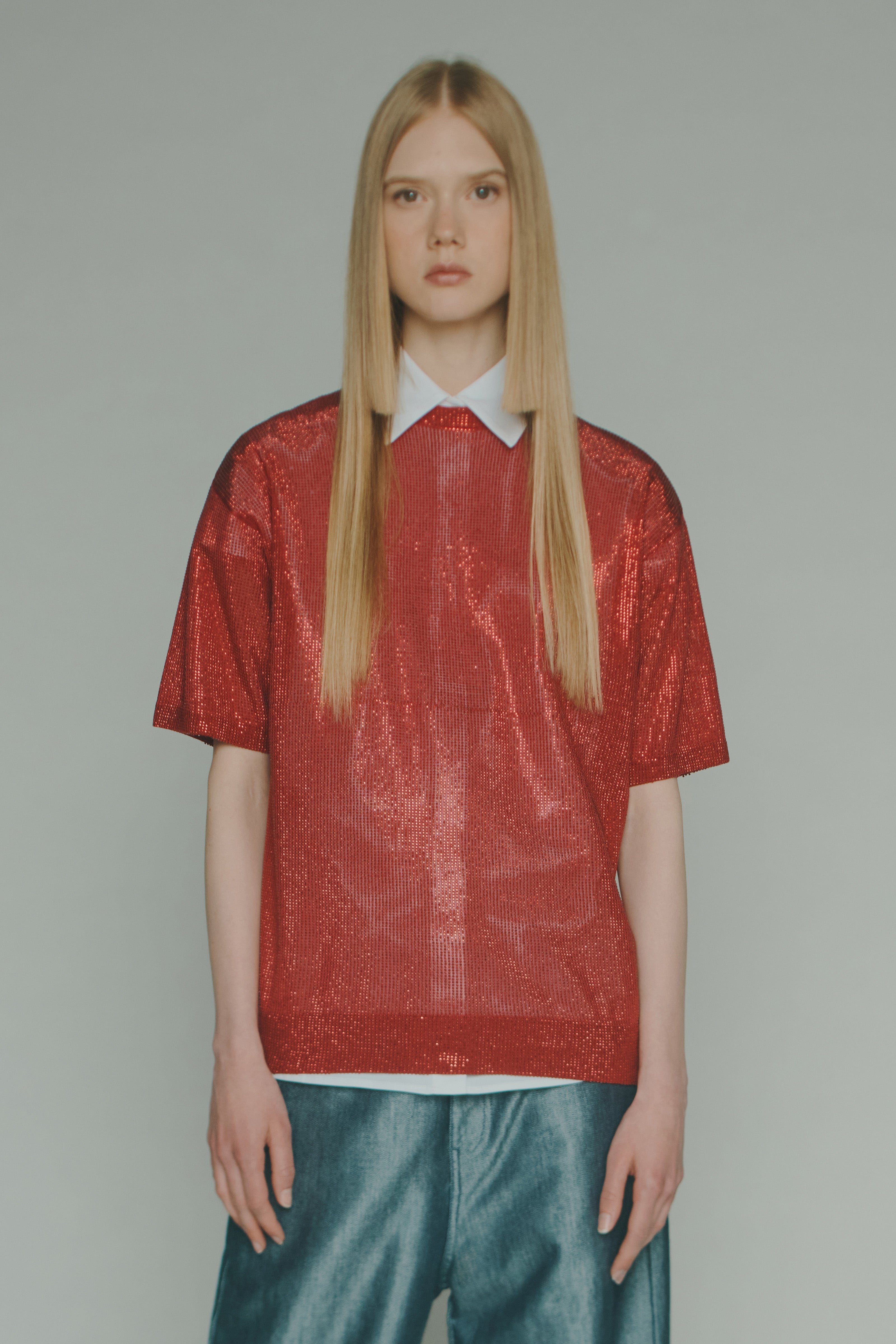 MICRO BEADED VISCOSE T-SHIRT