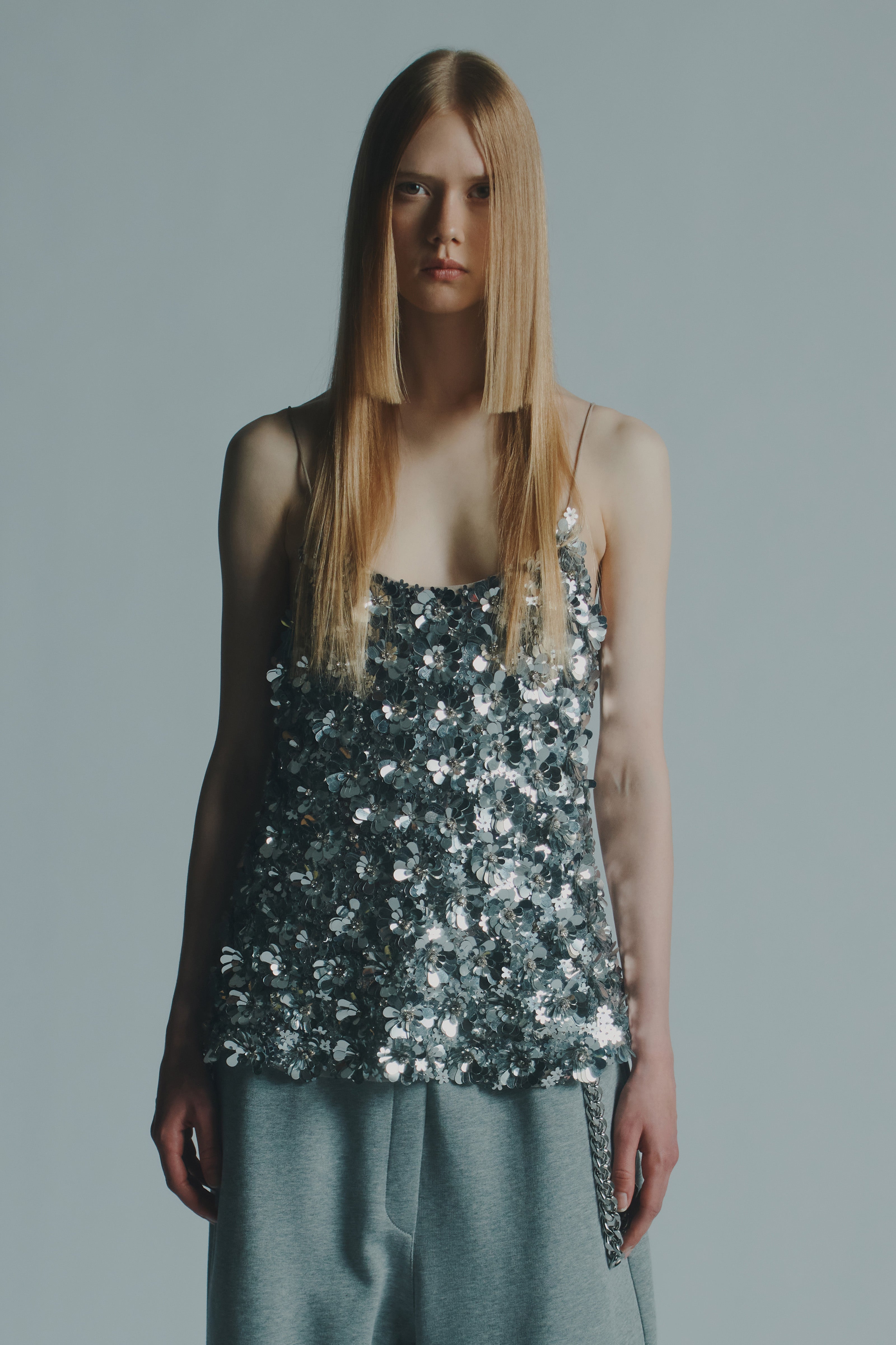 EMBROIDERED SEQUIN TOP