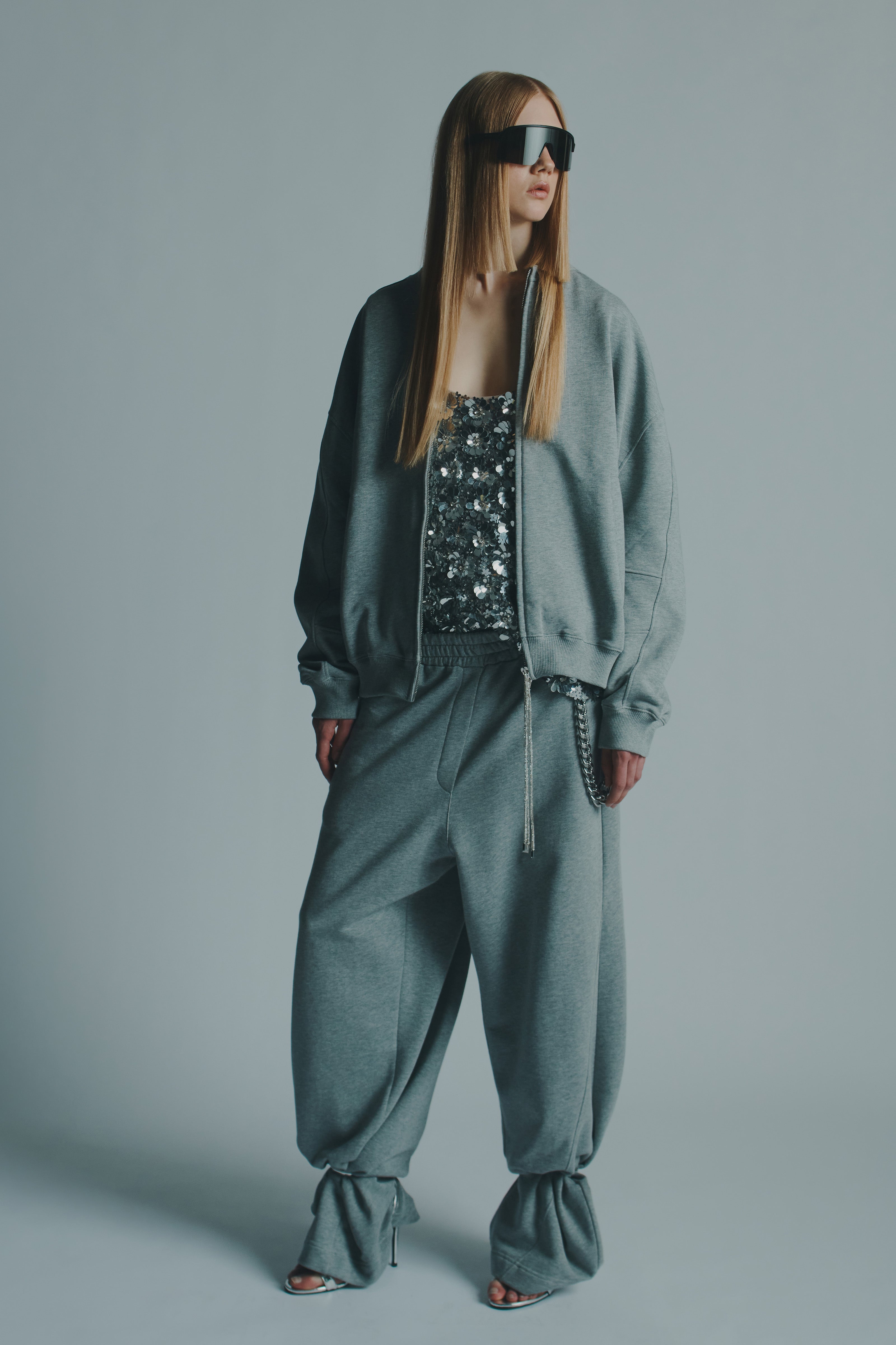 STRASS BOMBER SWEATSHIRT