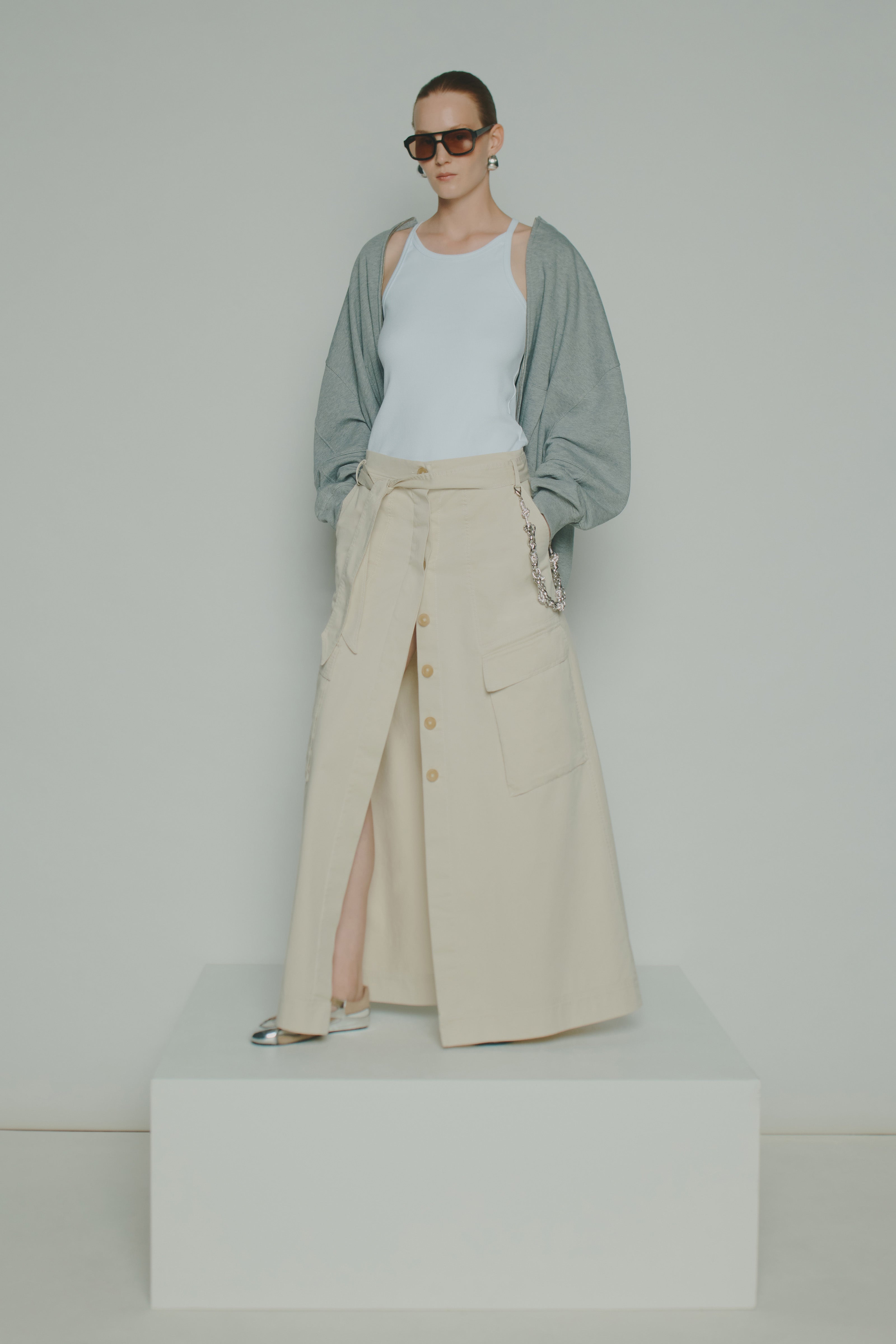 CARGO GABARDINE SKIRT