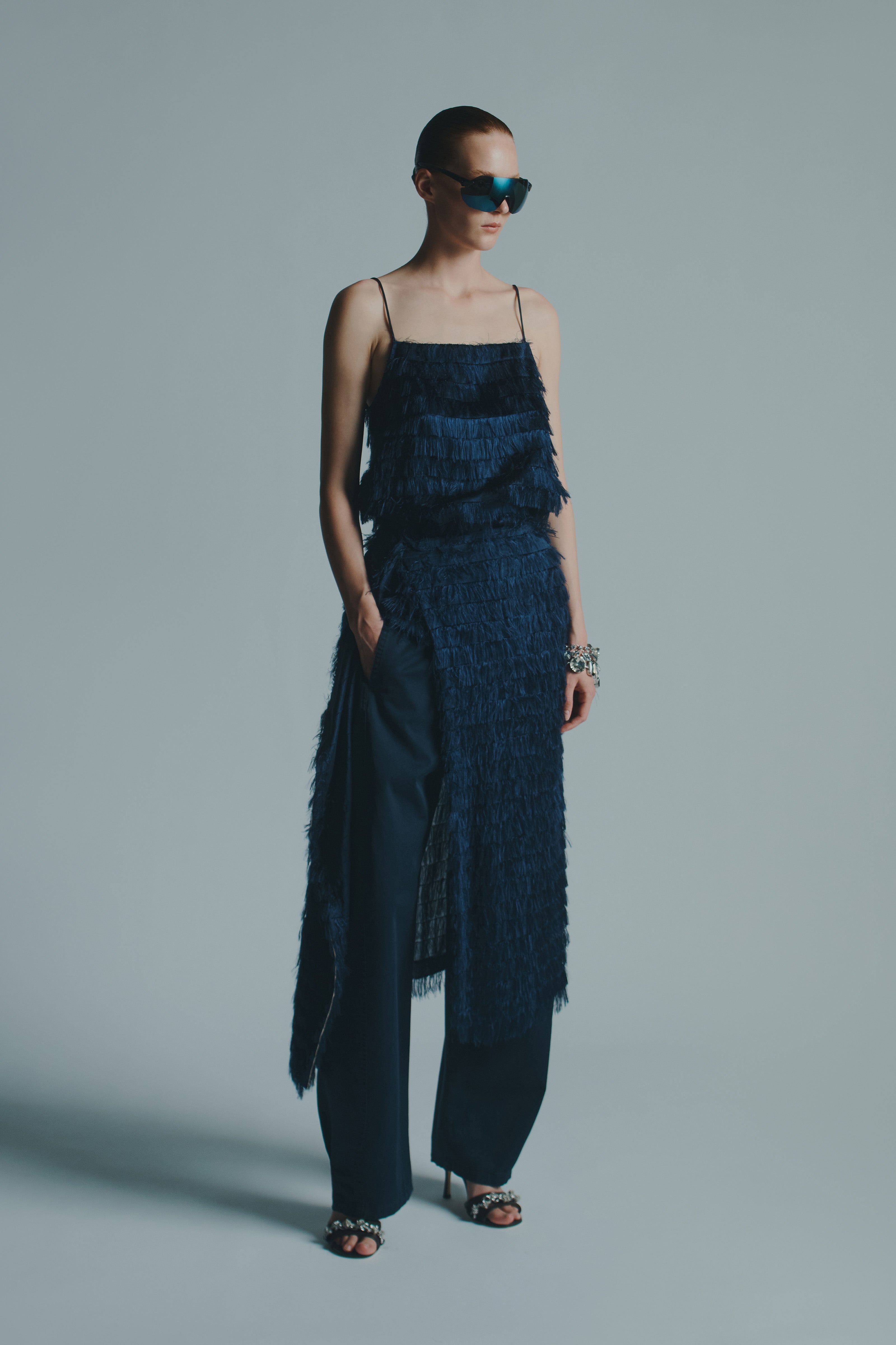 FRINGED FABRIC SKIRT