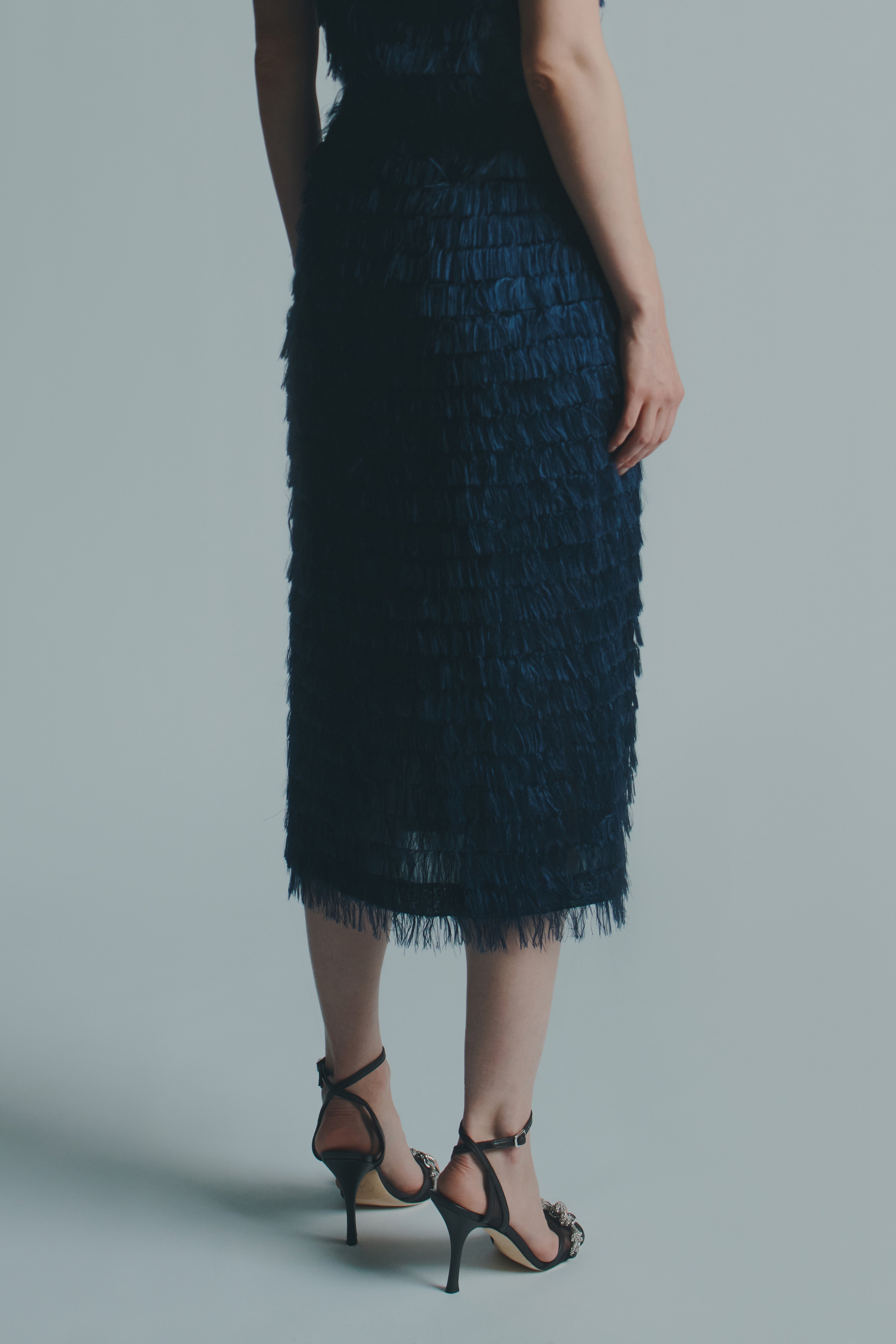 FRINGED FABRIC SKIRT