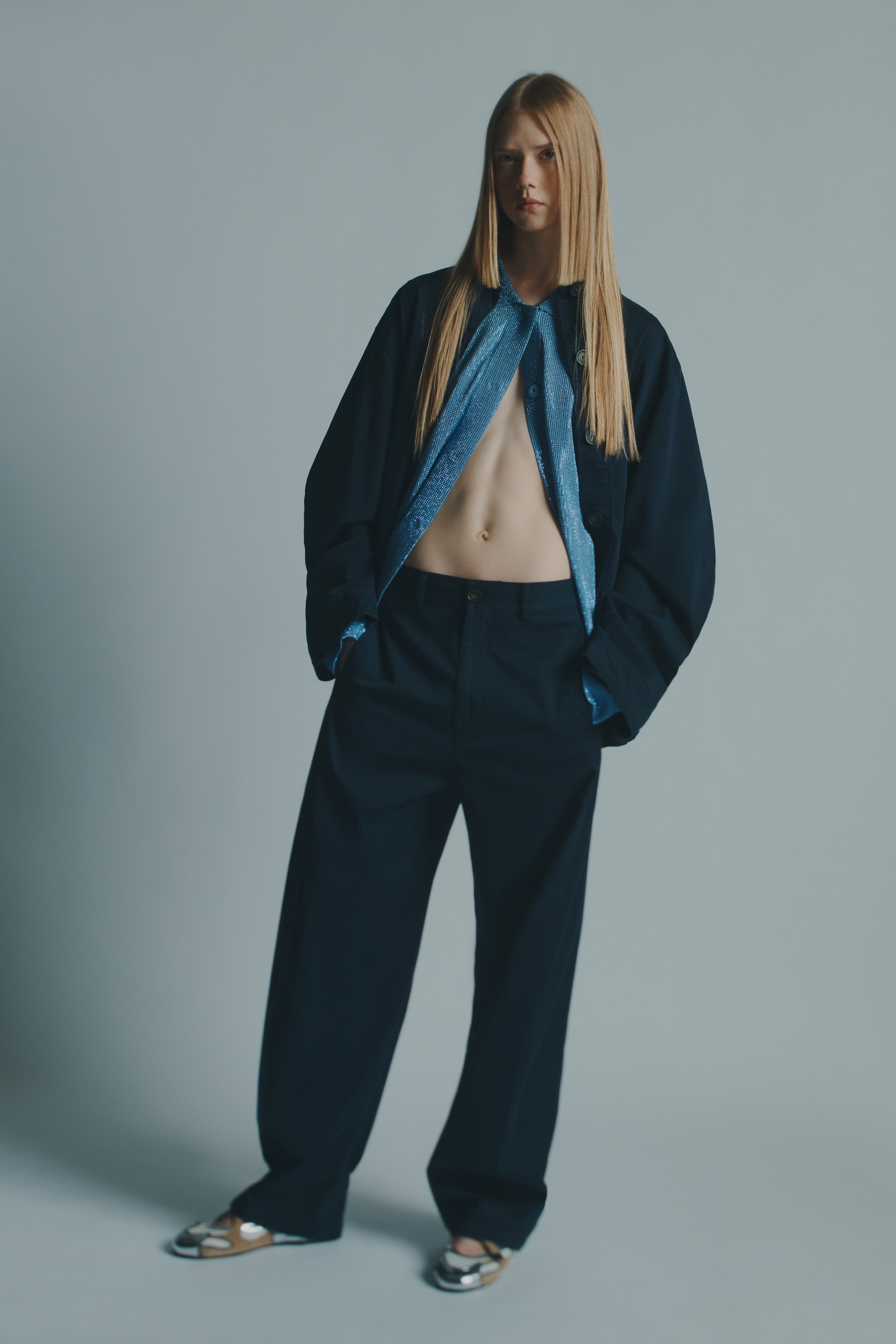 MAXI JEANS WITH SIDE SLITS