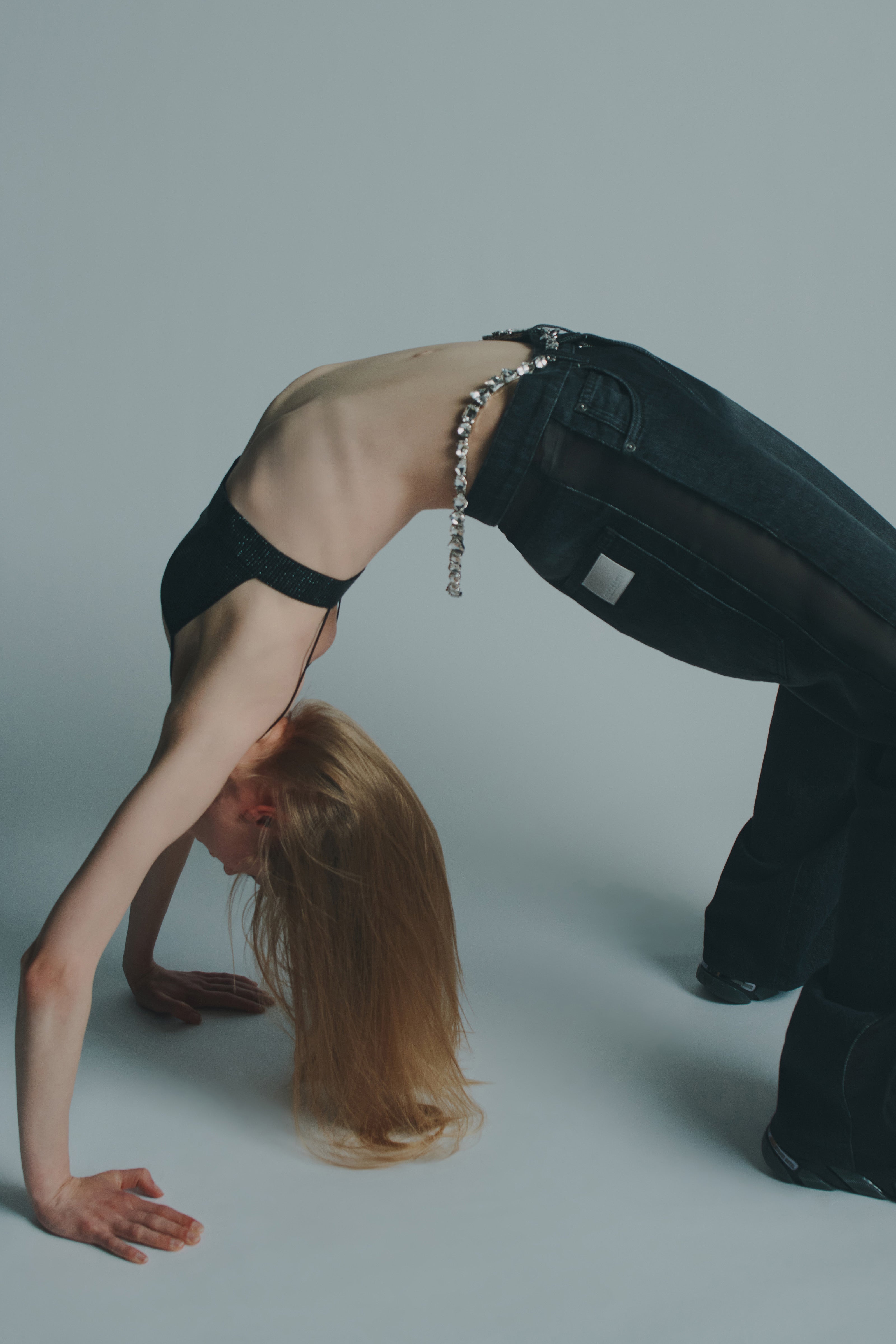 FIVE POCKET ORGANZA JEANS