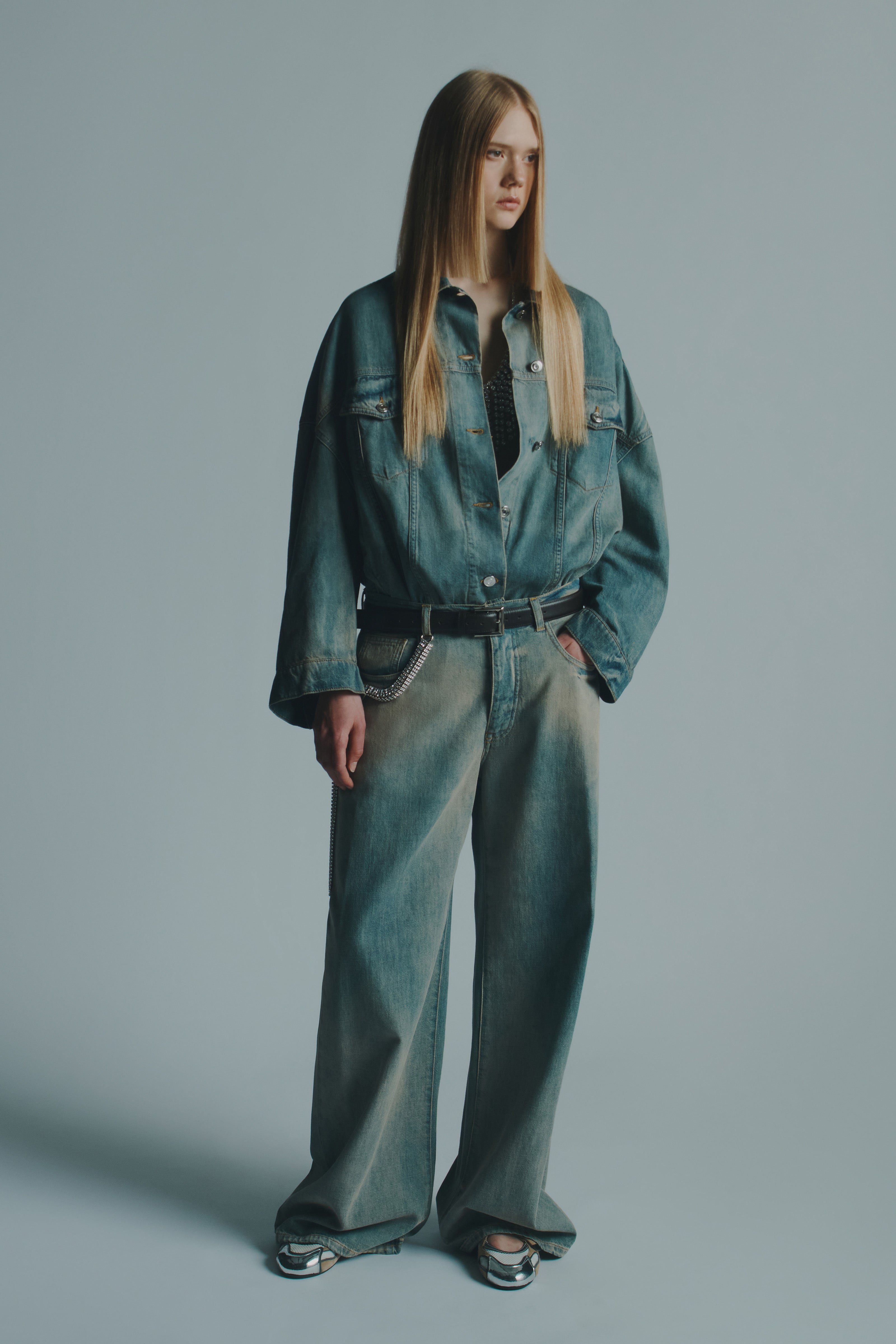 FIVE POCKET STRASS JEANS