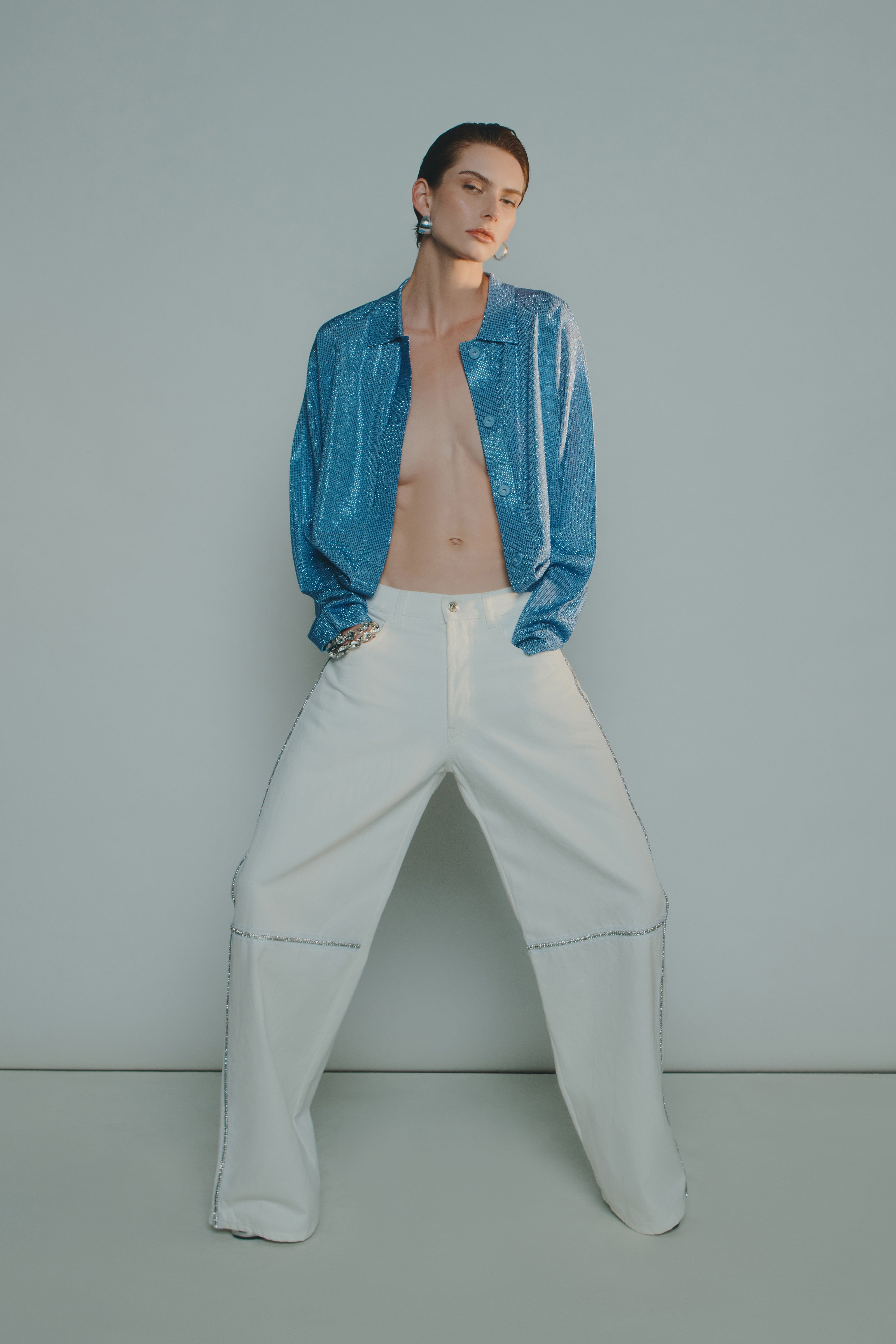 JEANS CINQUE TASCHE STRASS