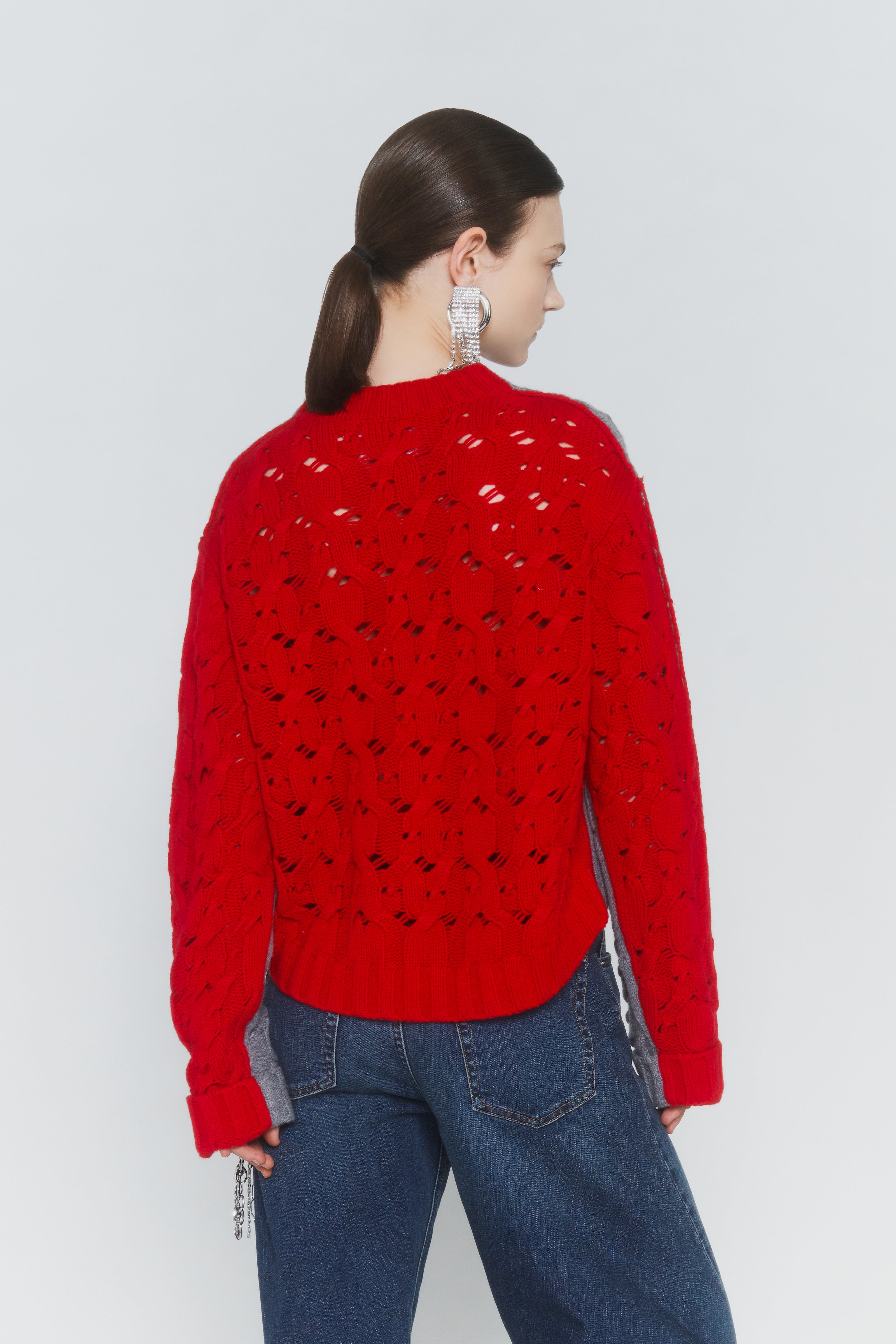 MAGLIA-BICOLORE-TRECCE