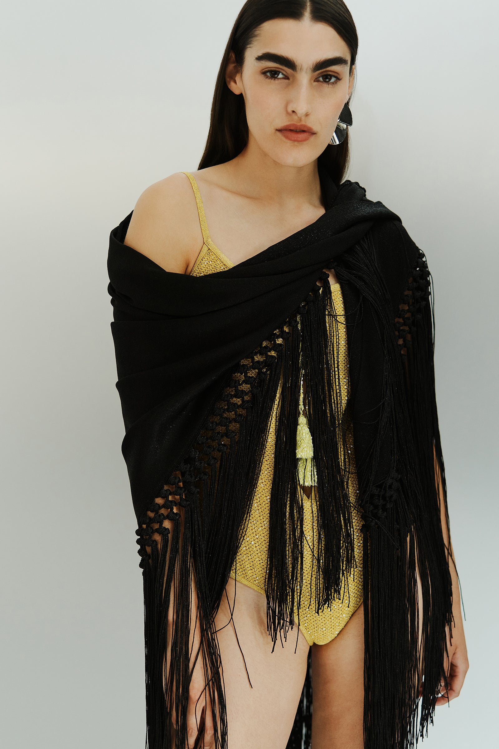 LAMÃ FRINGED MAXI SCARF