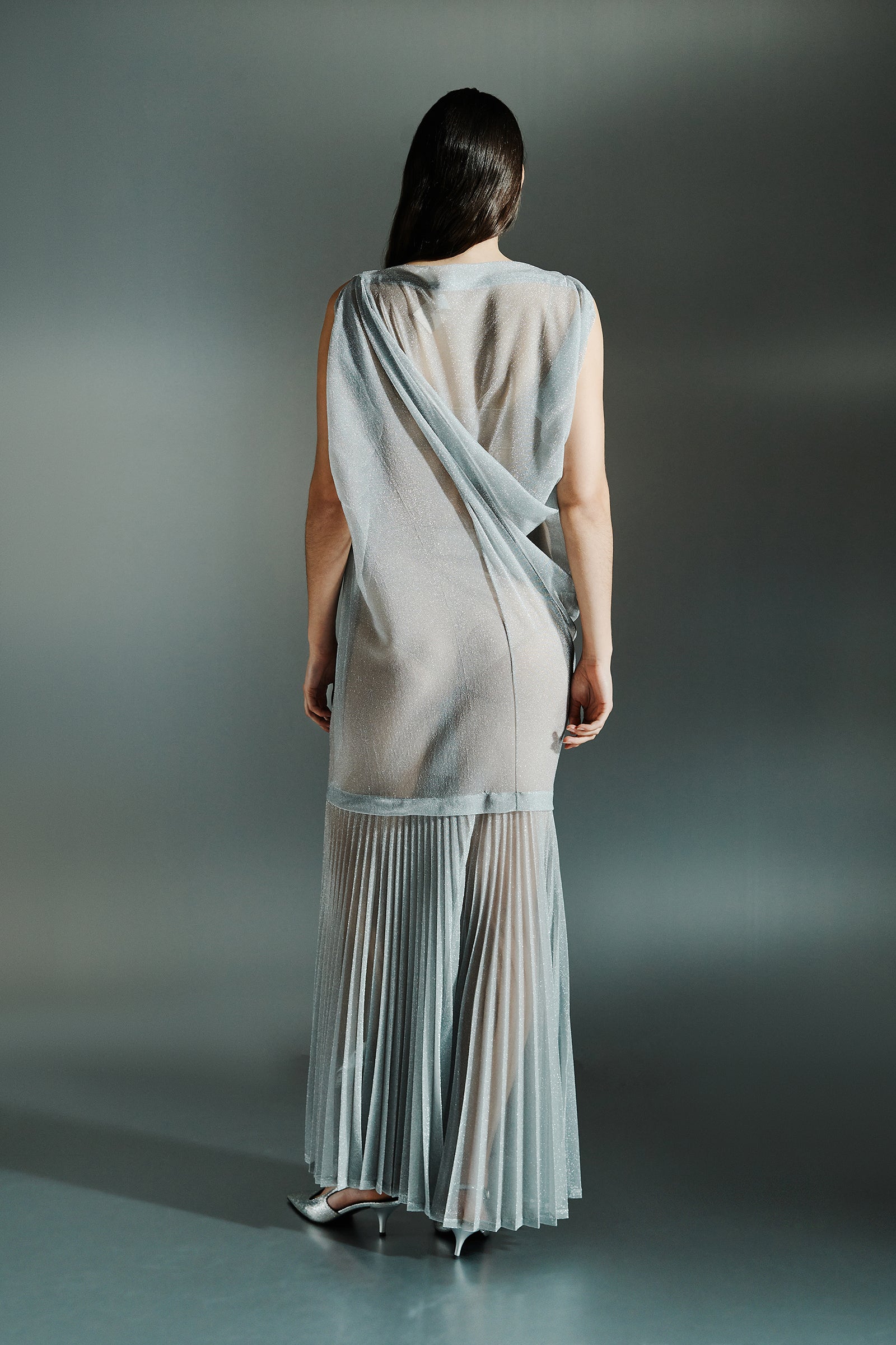 LONG DRAPED DRESS