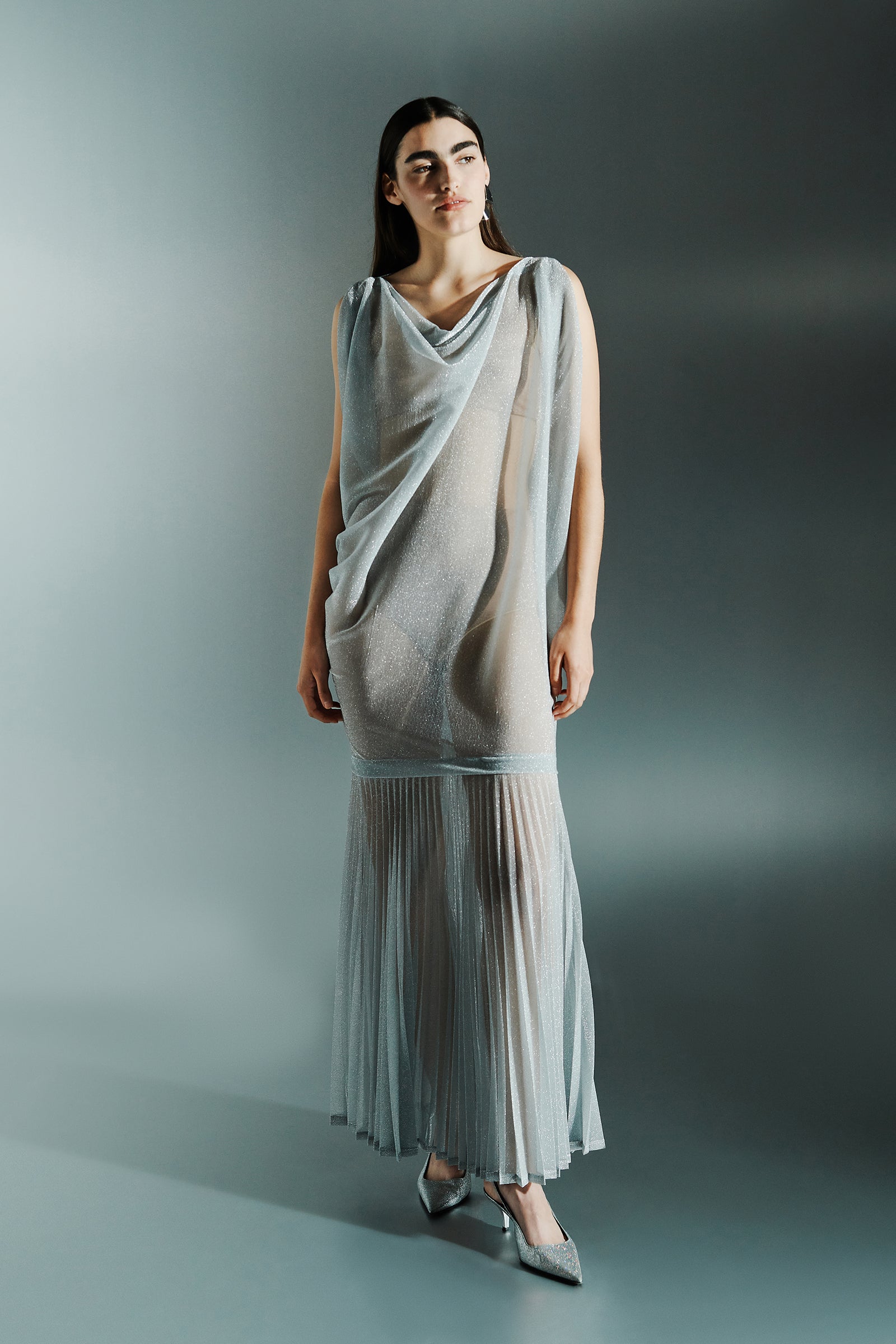 LONG DRAPED DRESS