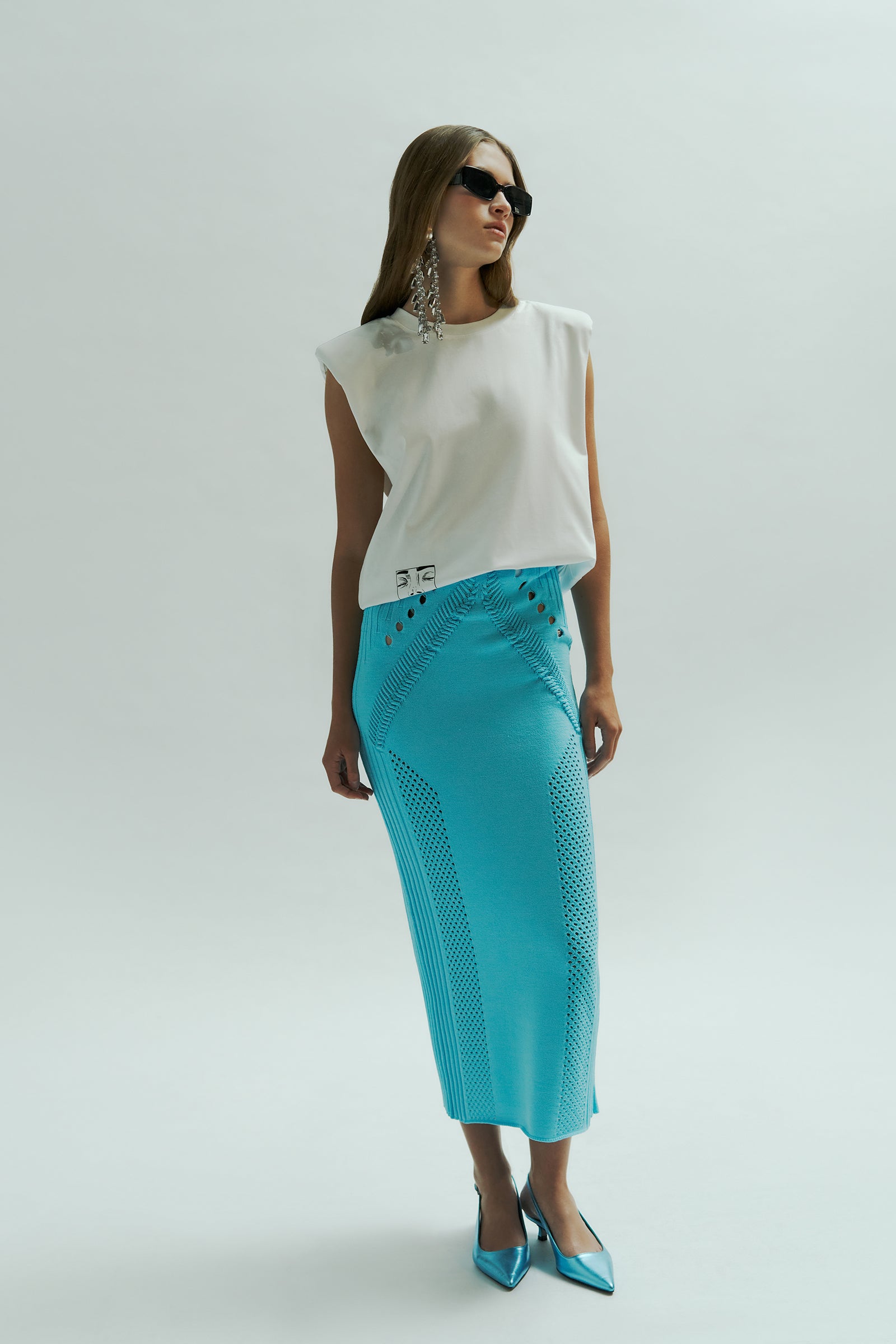 MIDI SKIRT WITH CUT-OUTS