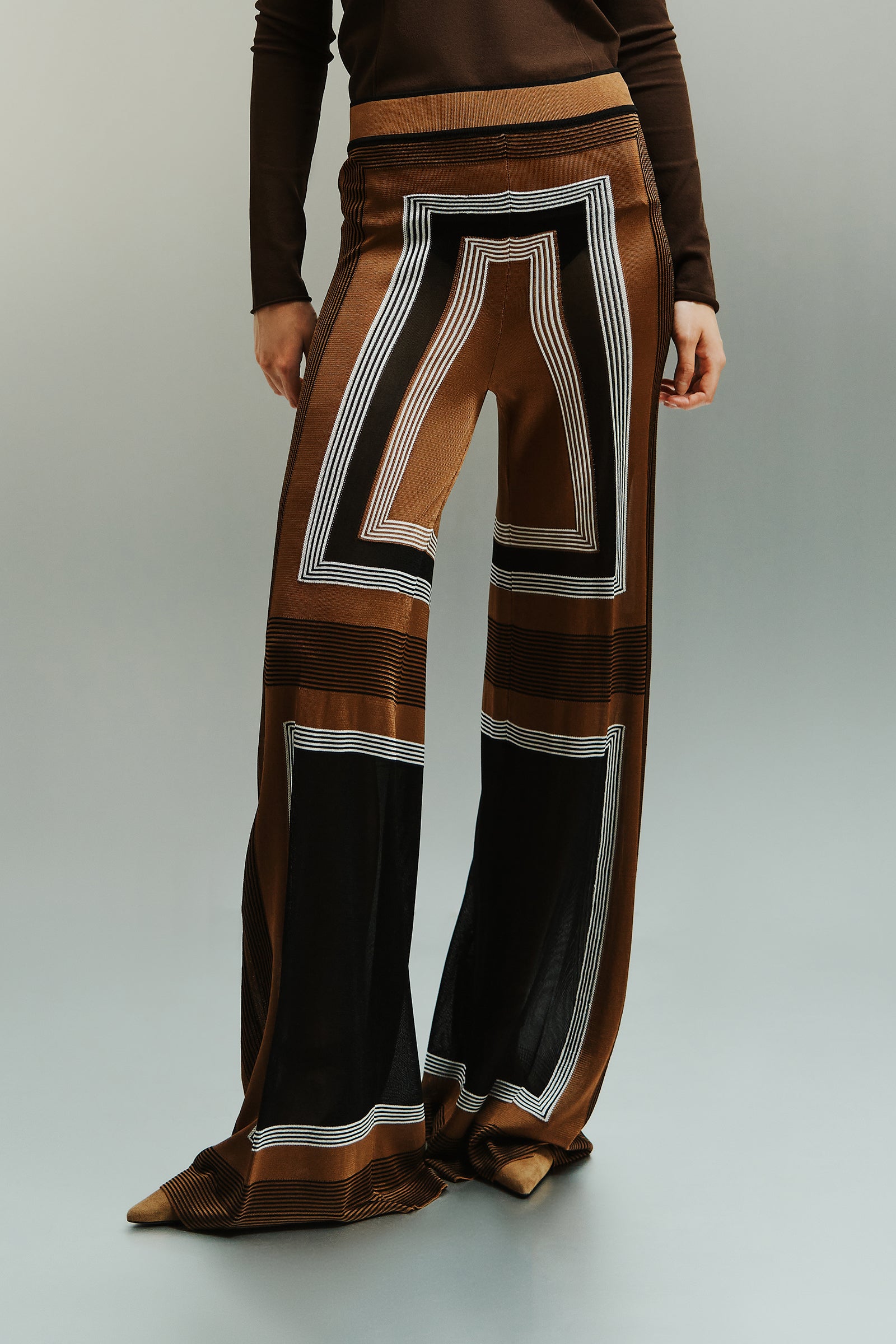 WIDE LEG INLAY TROUSERS