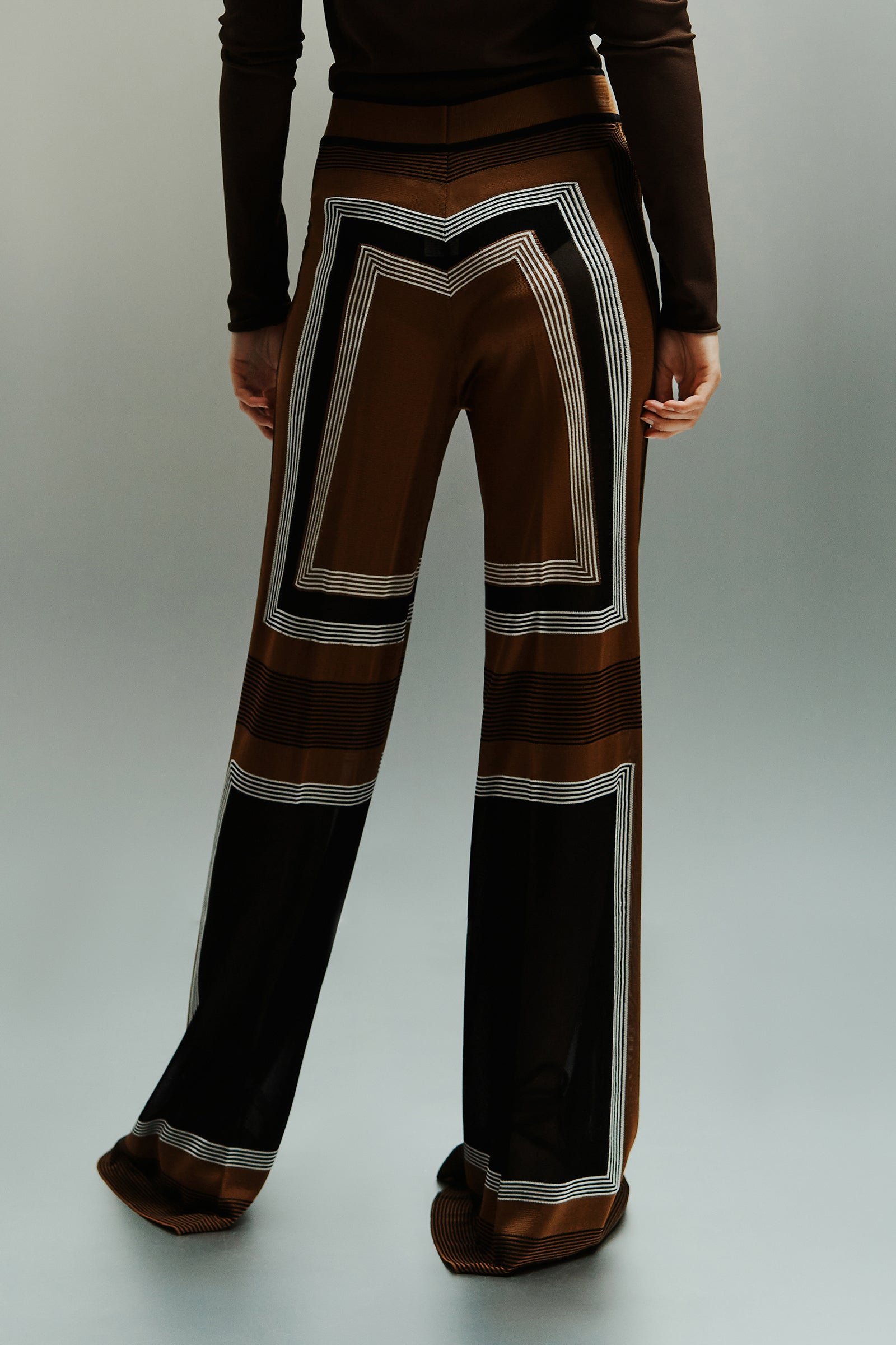 WIDE LEG INLAY TROUSERS