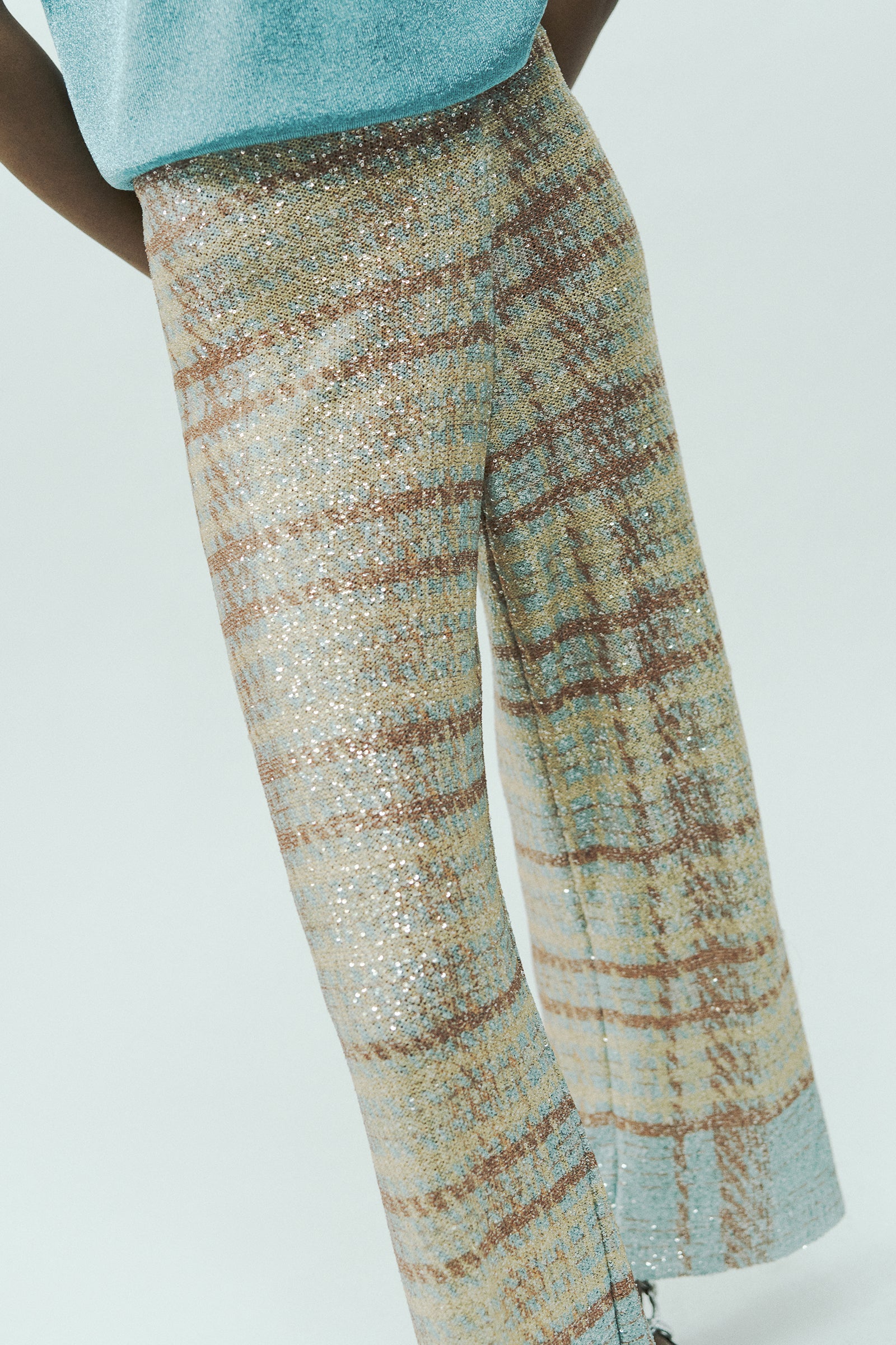 PRINTED SEQUIN TROUSERS