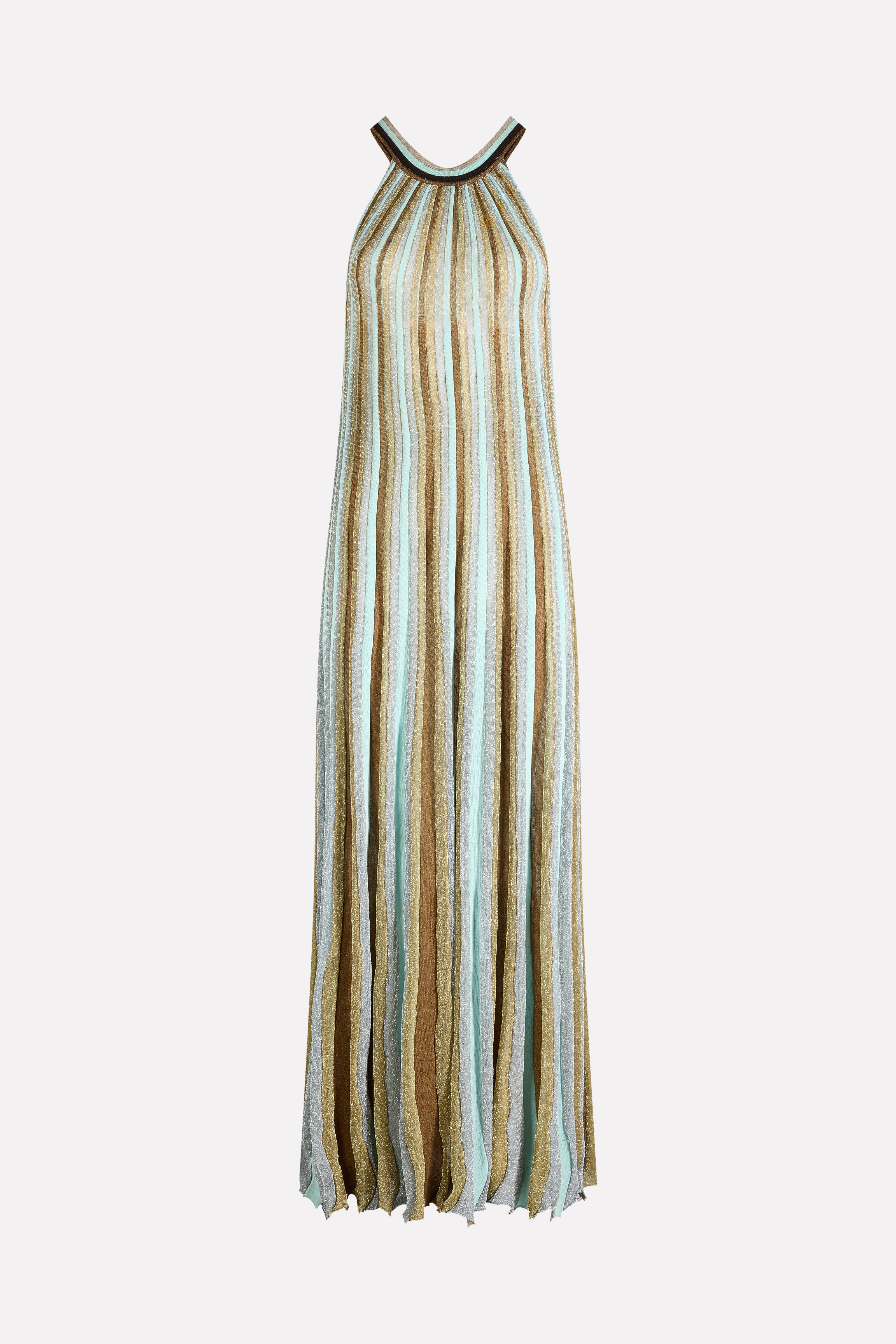 INTARSIA STRIPES LONG DRESS