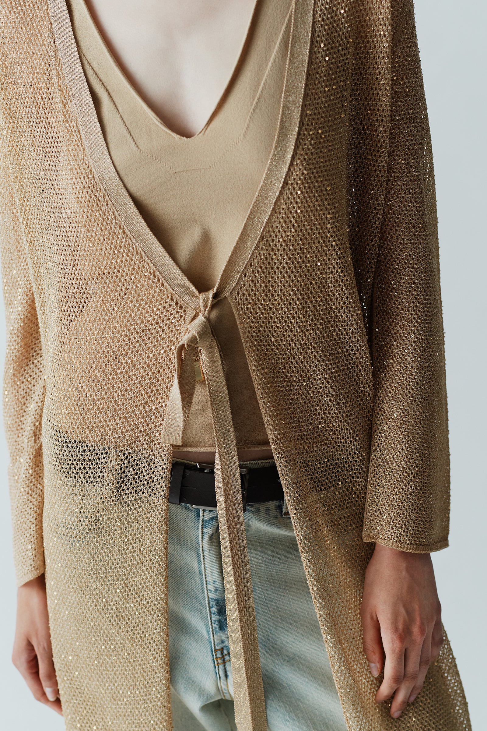 CARDIGAN LUNGO PAILLETTES