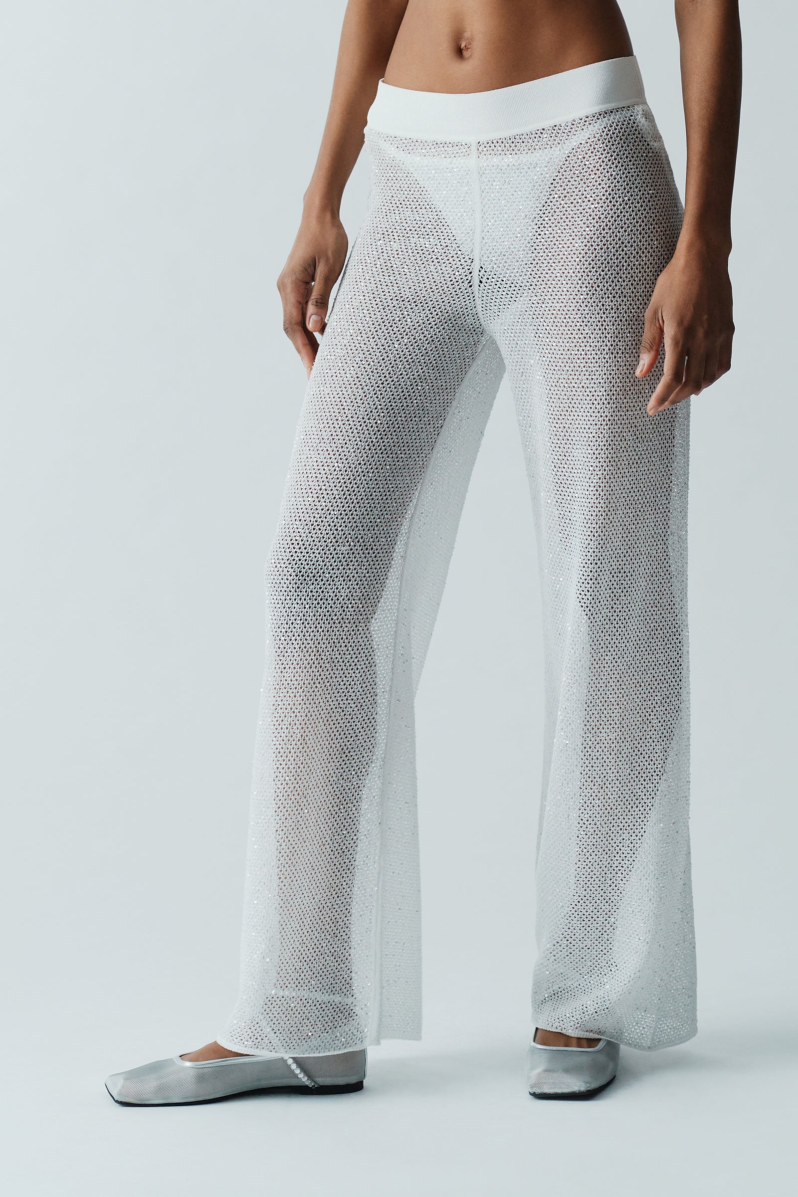 SEQUINS CROPPED TROUSERS