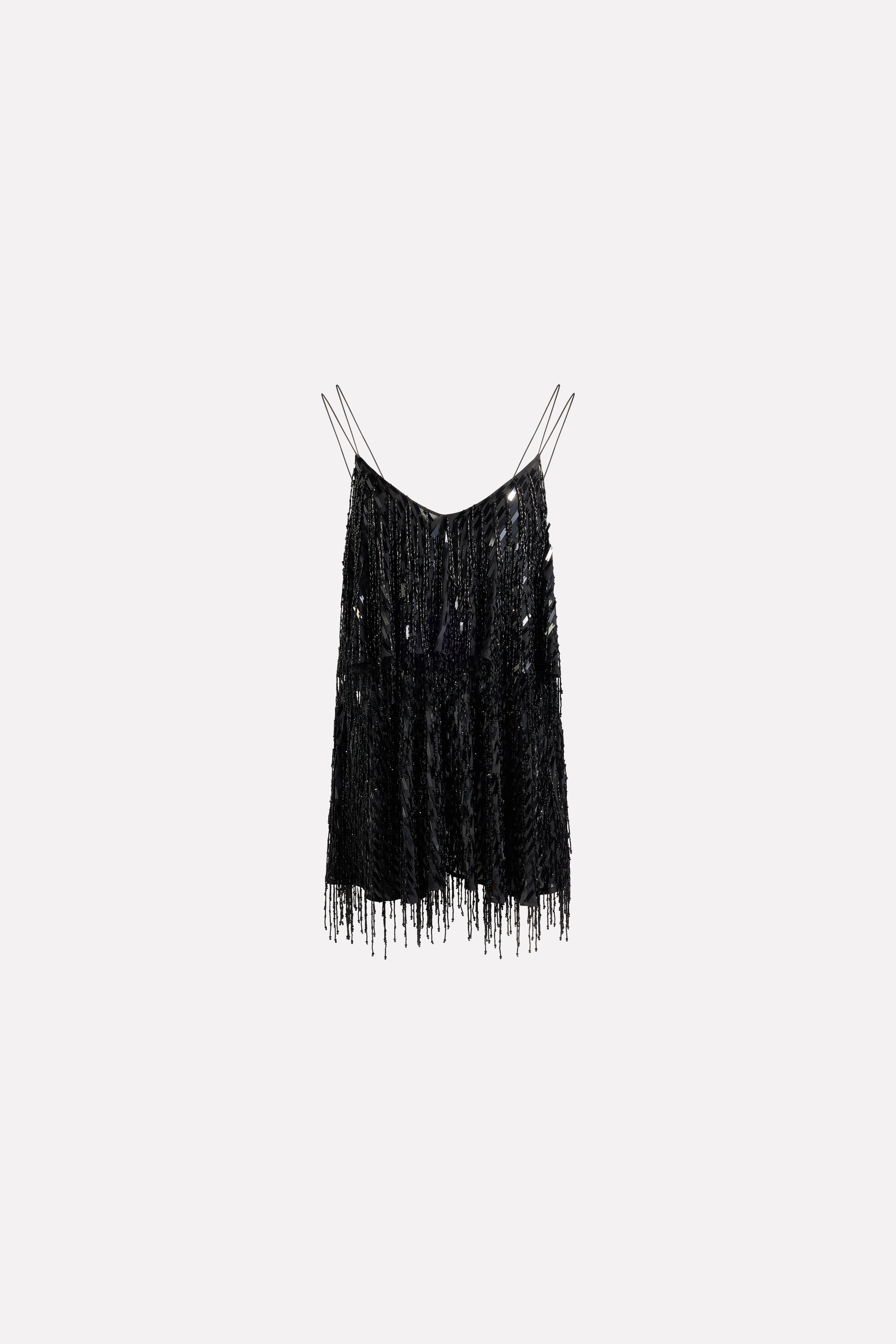 SEQUIN FLOUNCED MINI DRESS