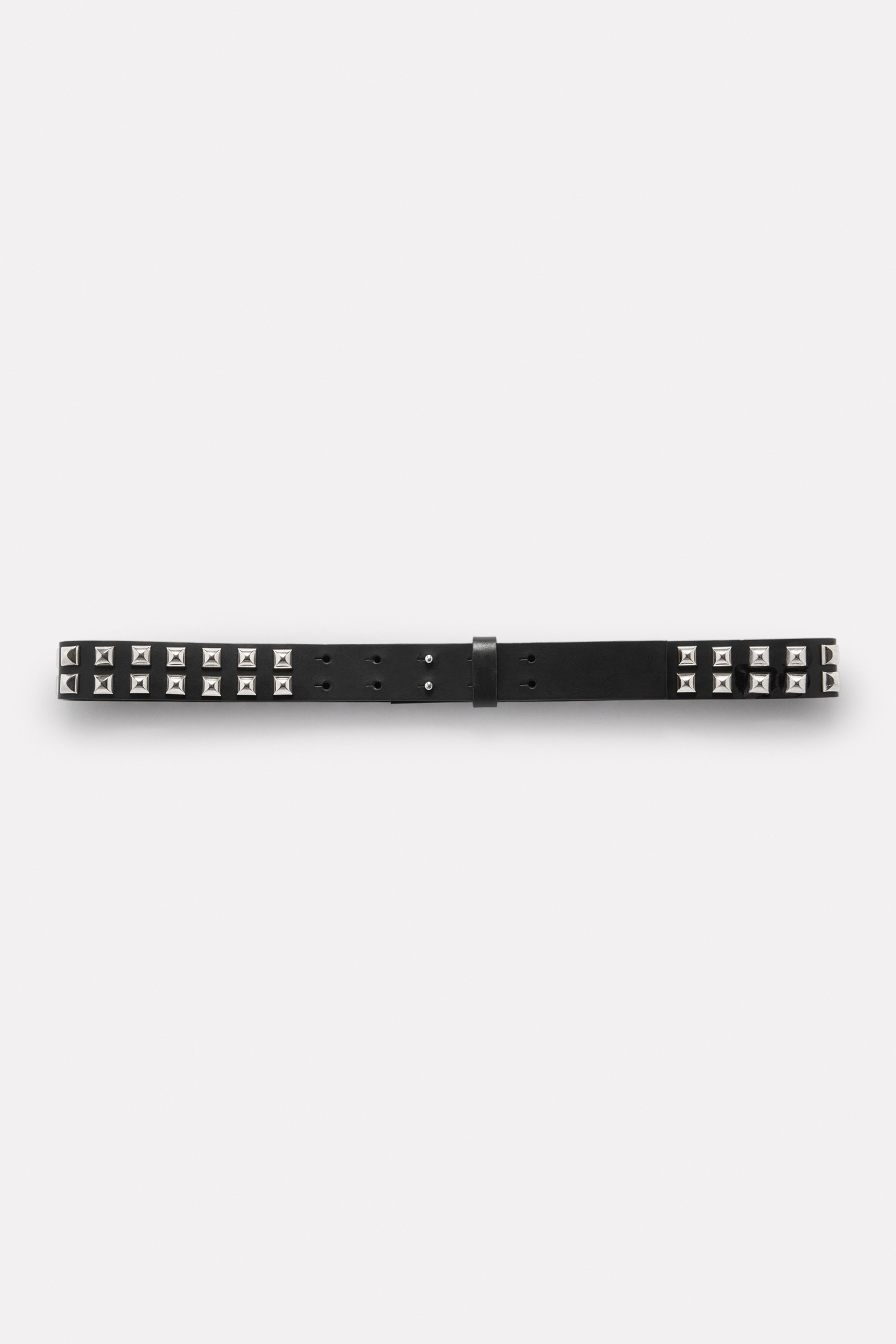 SILVER STUDDED LEATHER BELT