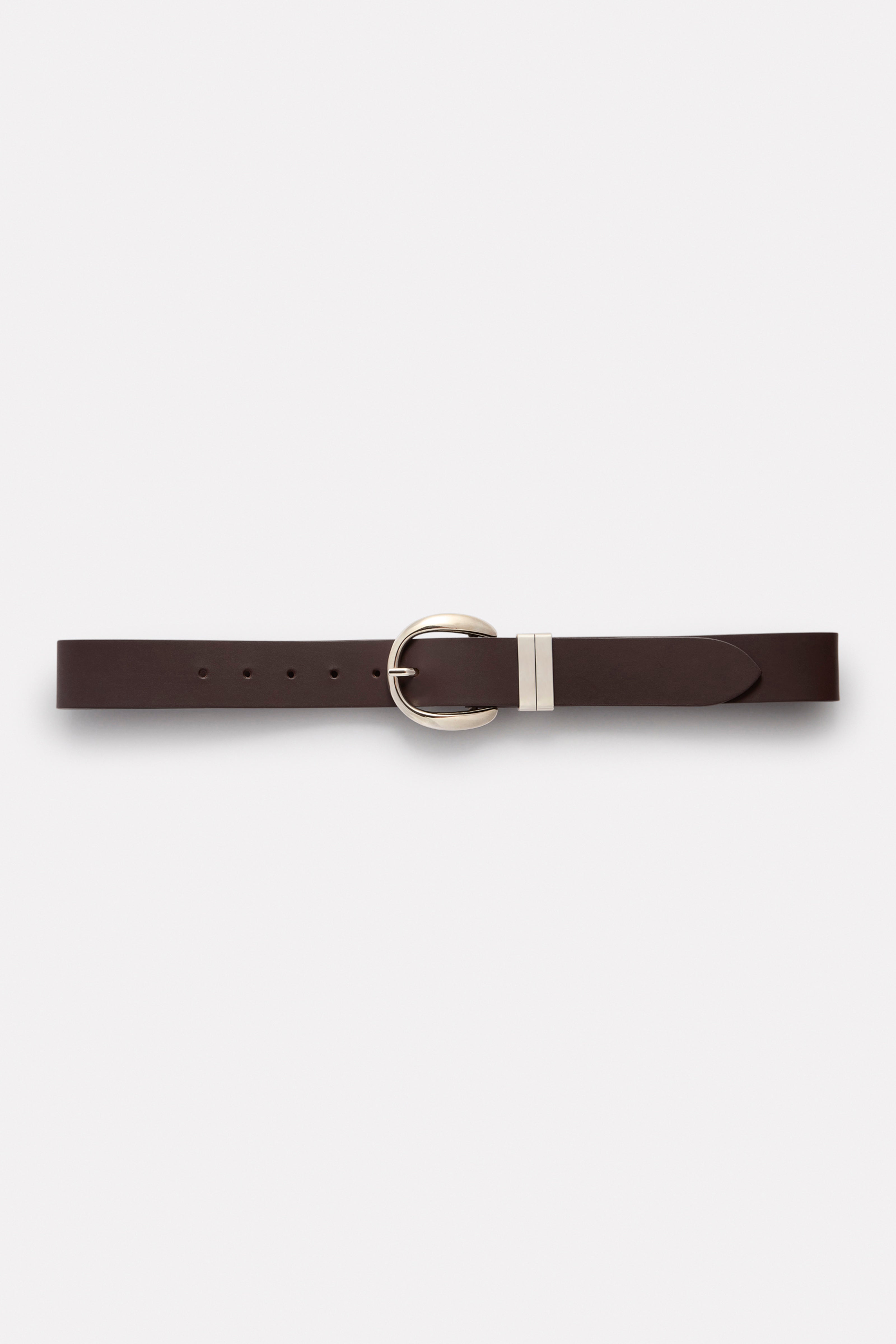 LEATHER BELT WITH GOLD BUCKLE