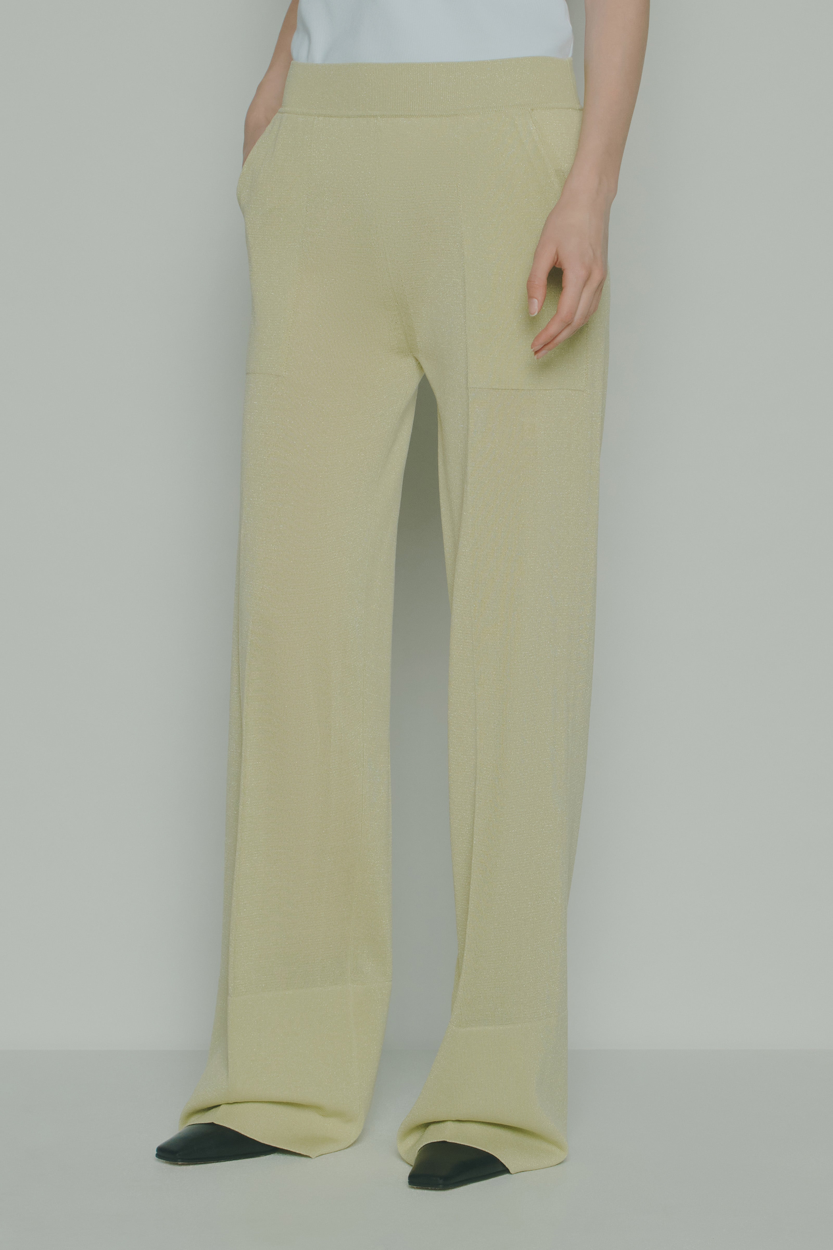 WIDE LAMÉ TROUSERS