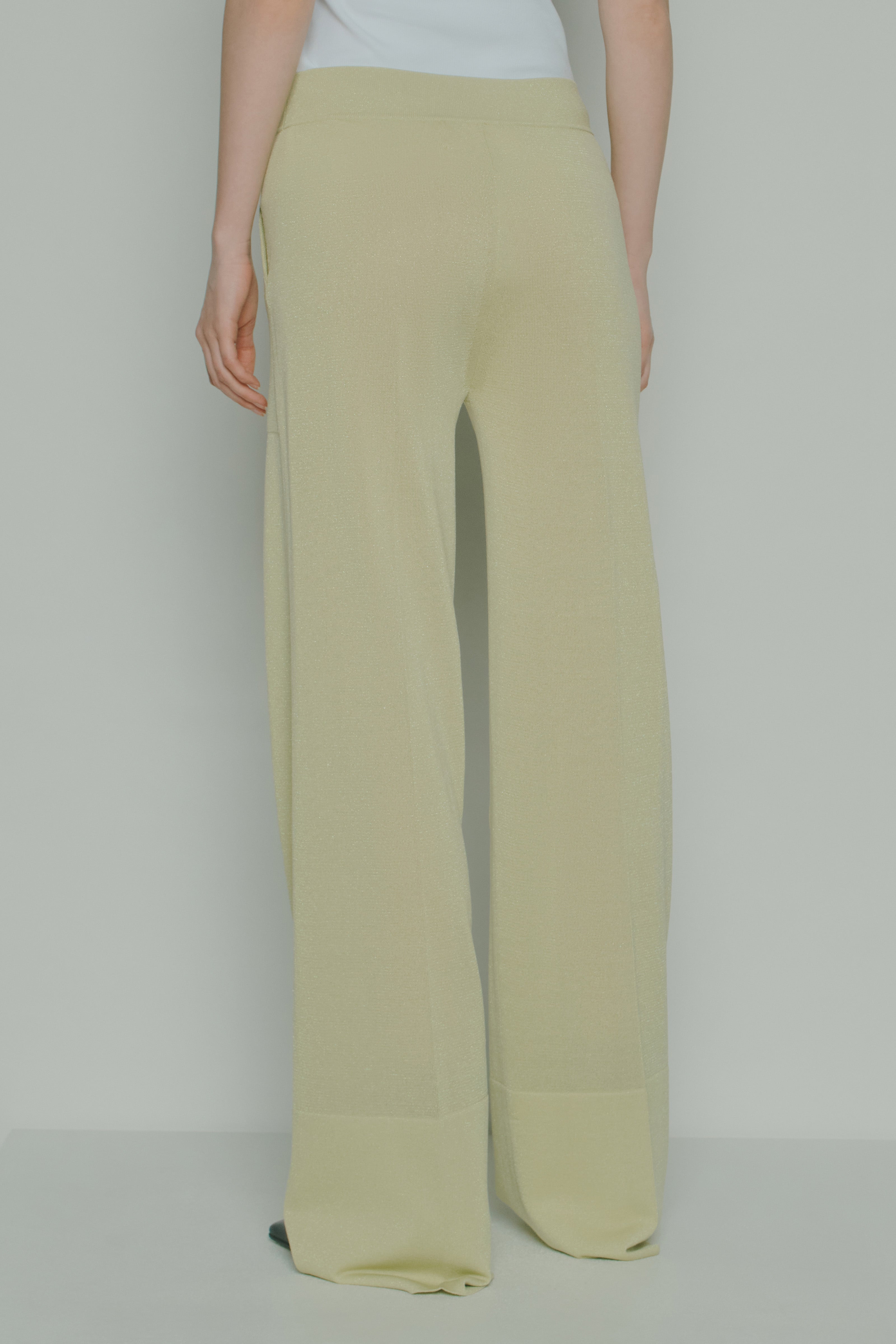 WIDE LAMÉ TROUSERS