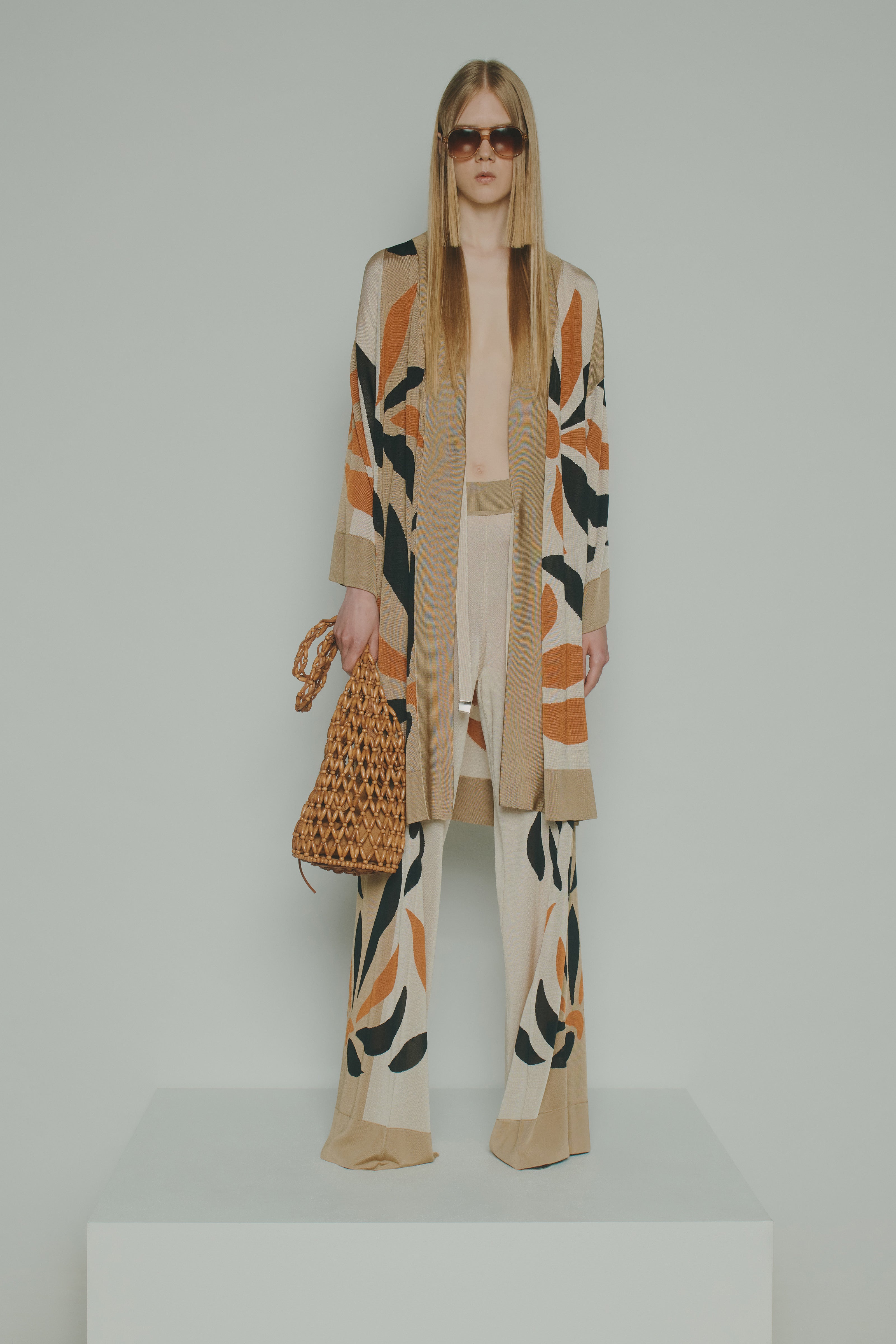 VISCOSE INLAY KIMONO