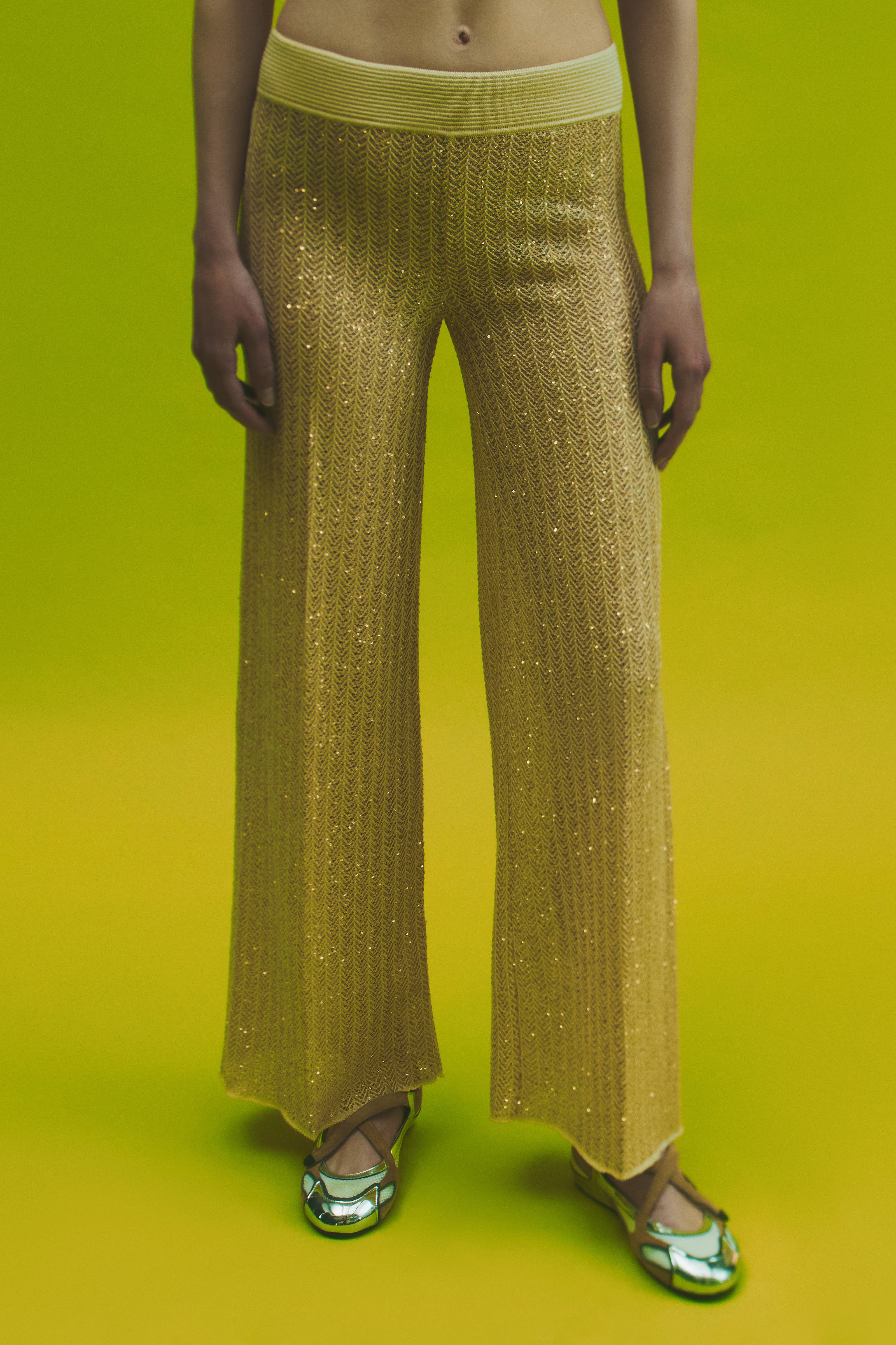 SEQUINED TRACED TROUSERS
