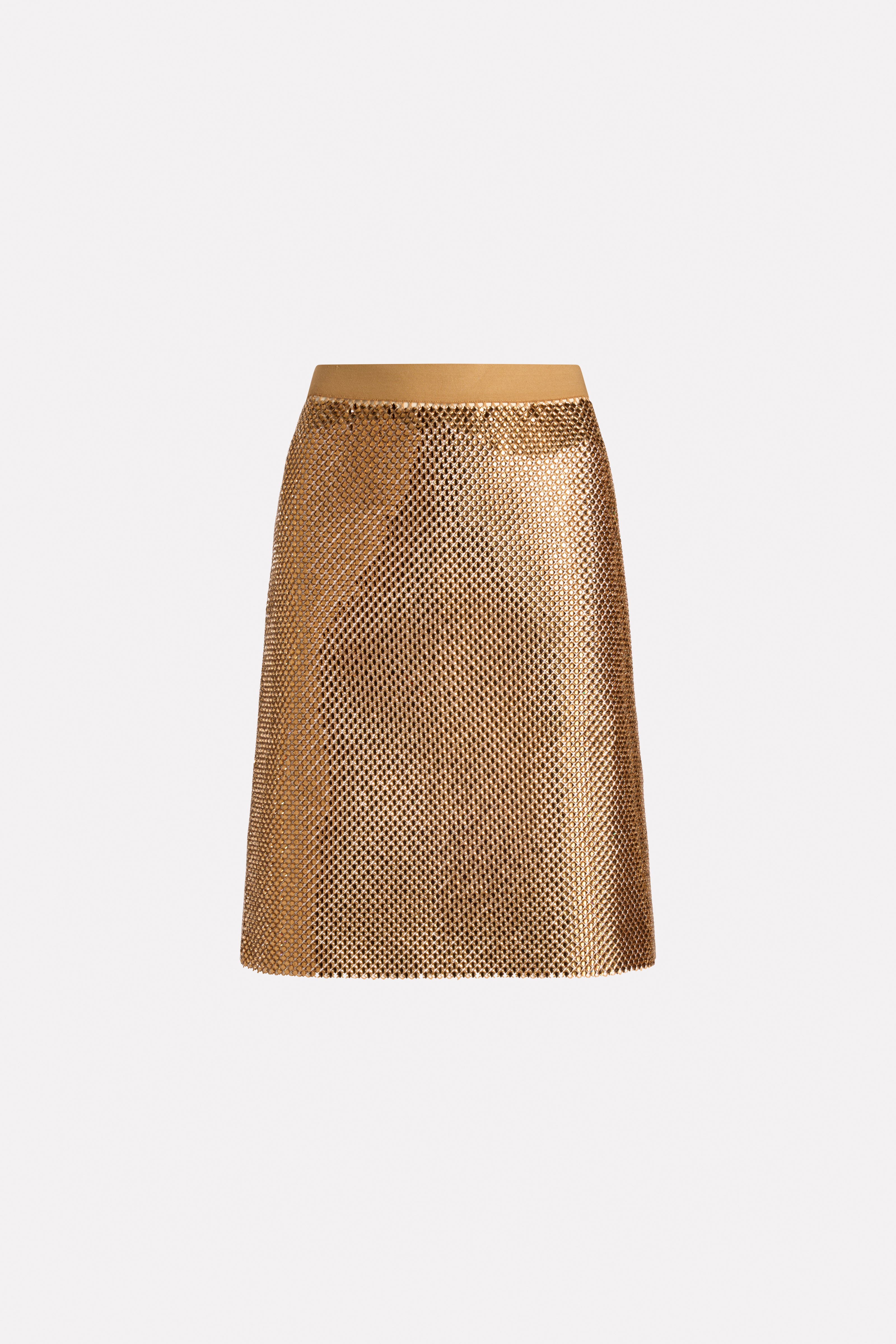 STRASS MESH MIDI SKIRT