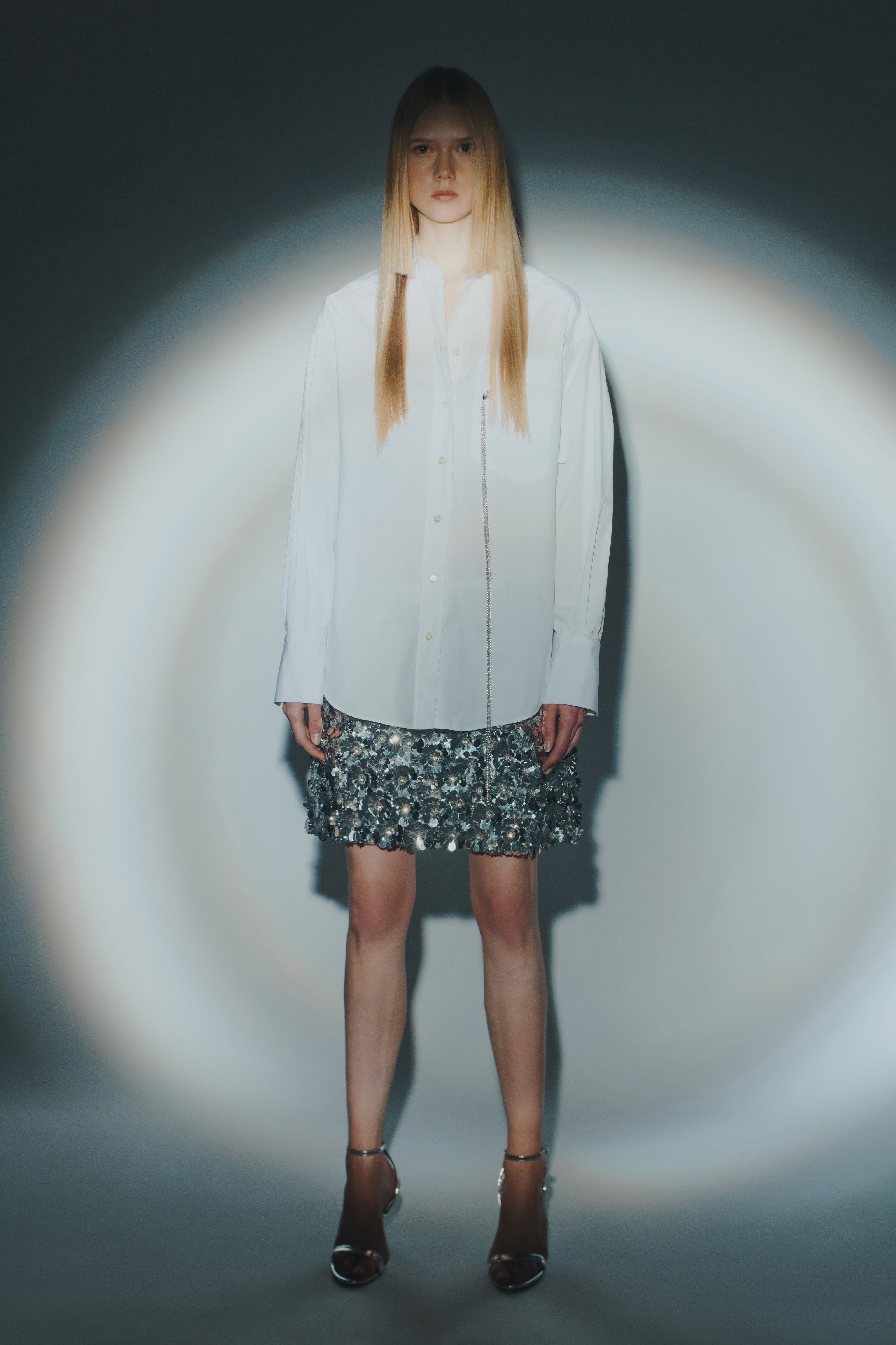 EMBROIDERED SEQUIN SKIRT