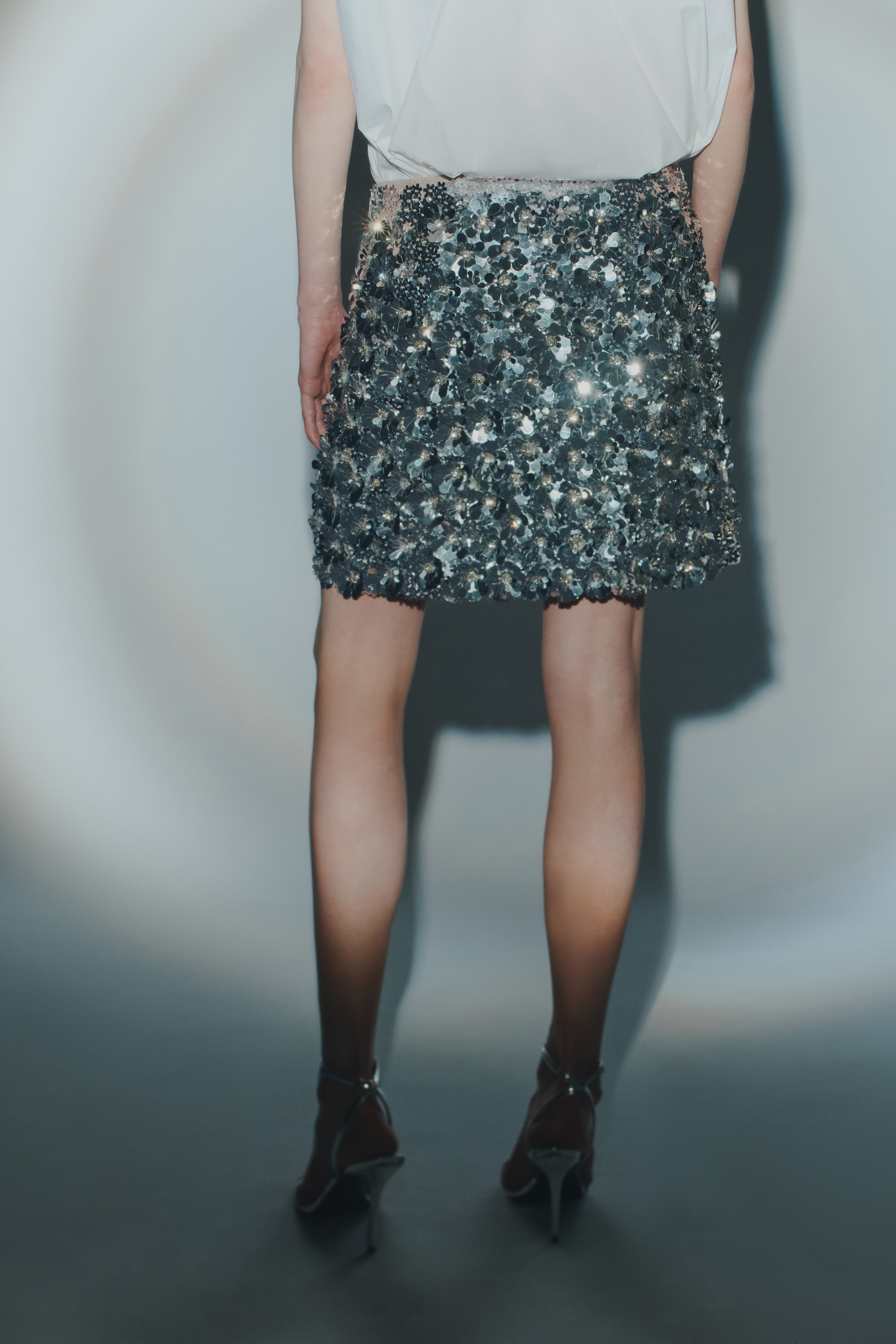 EMBROIDERED SEQUIN SKIRT