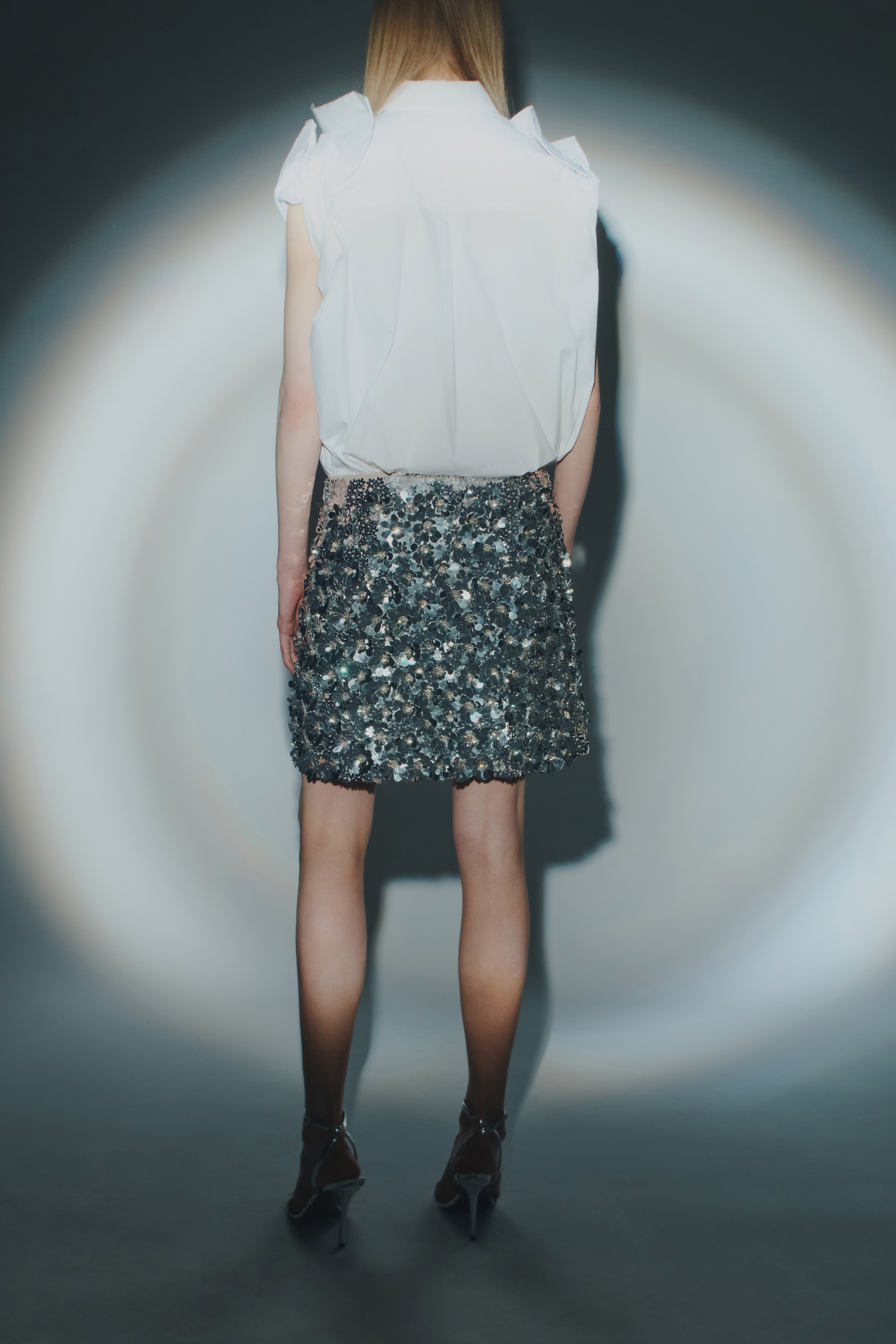 EMBROIDERED SEQUIN SKIRT