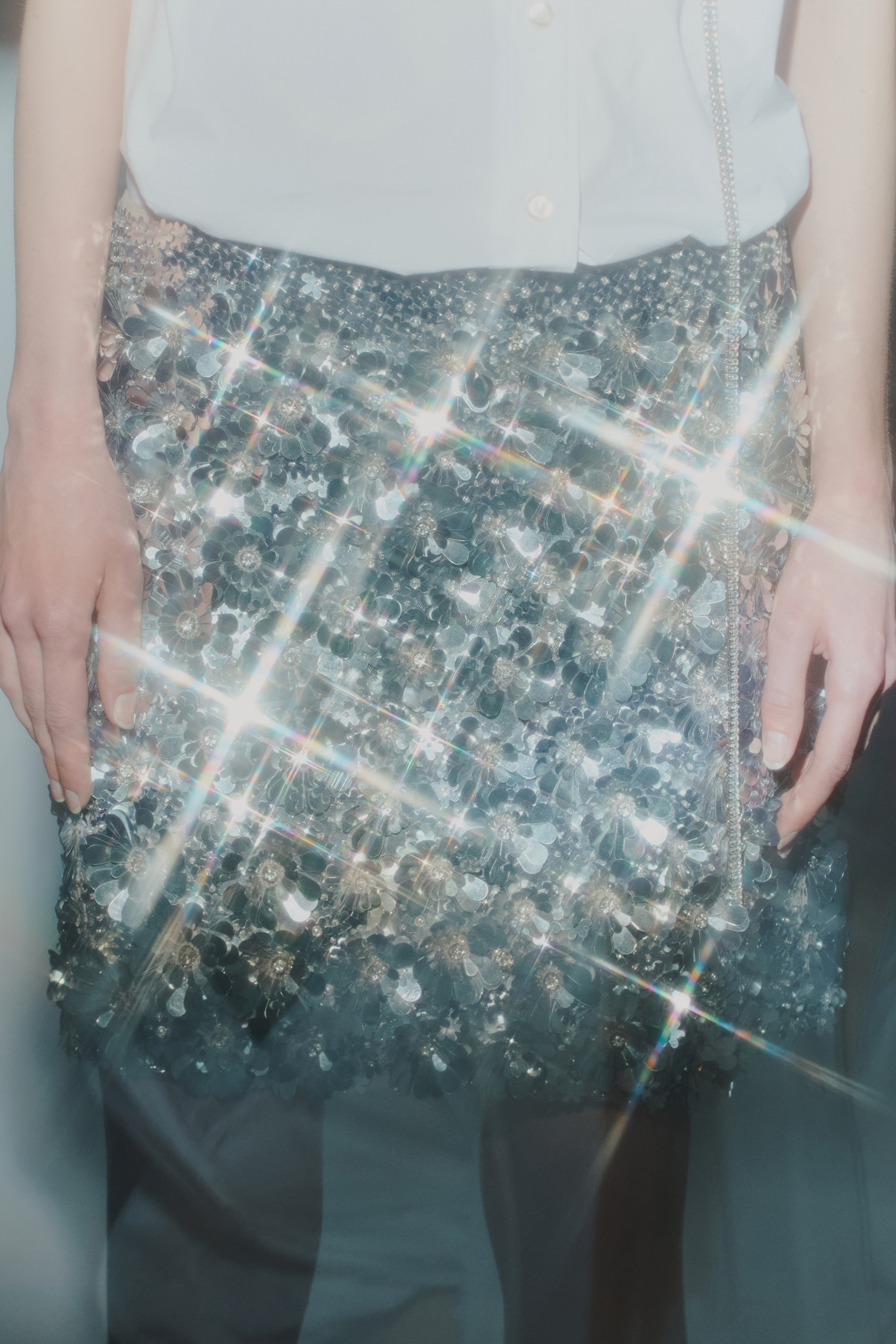 EMBROIDERED SEQUIN SKIRT