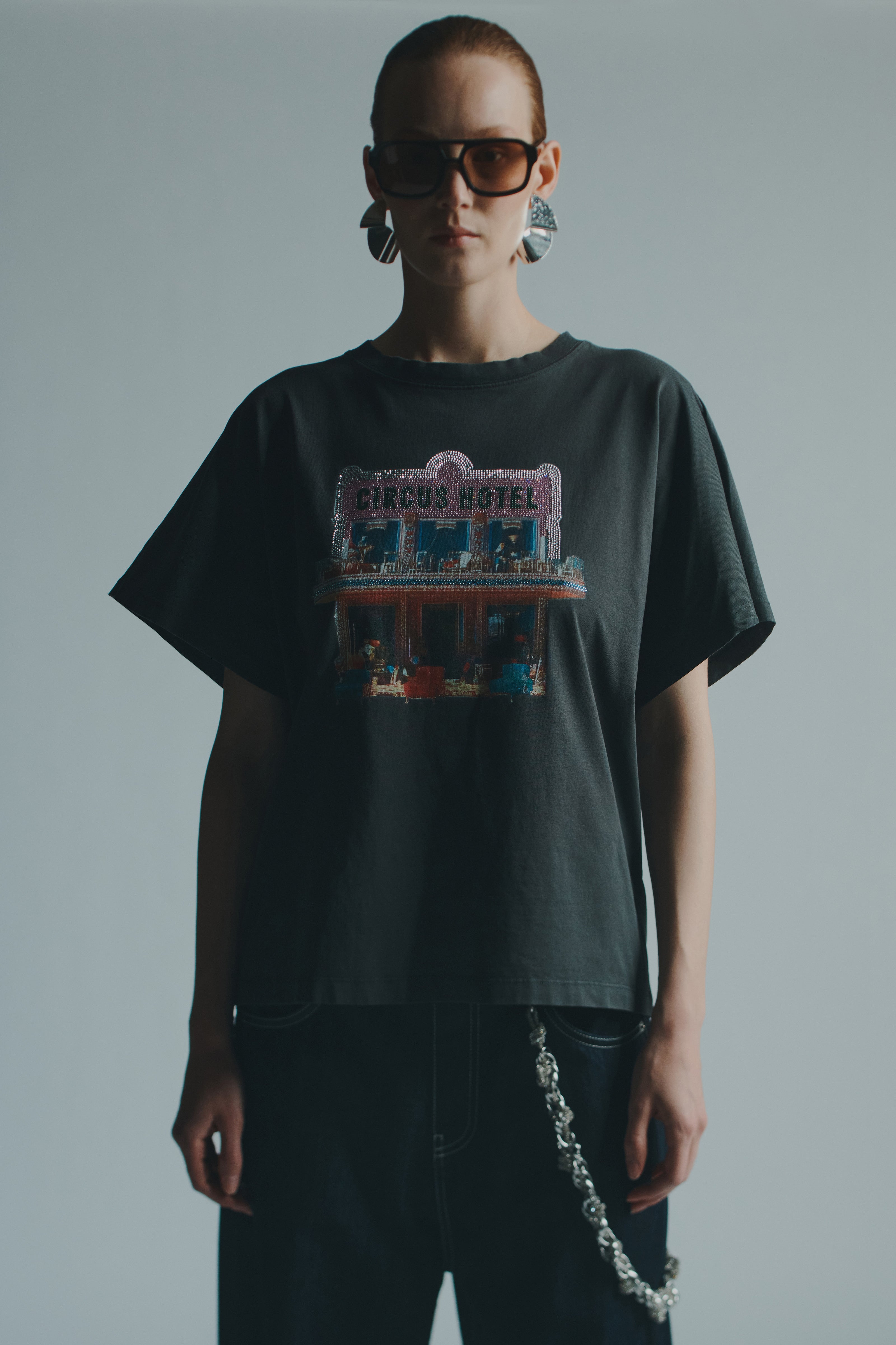 CIRCUS PRINT STRASS T-SHIRT