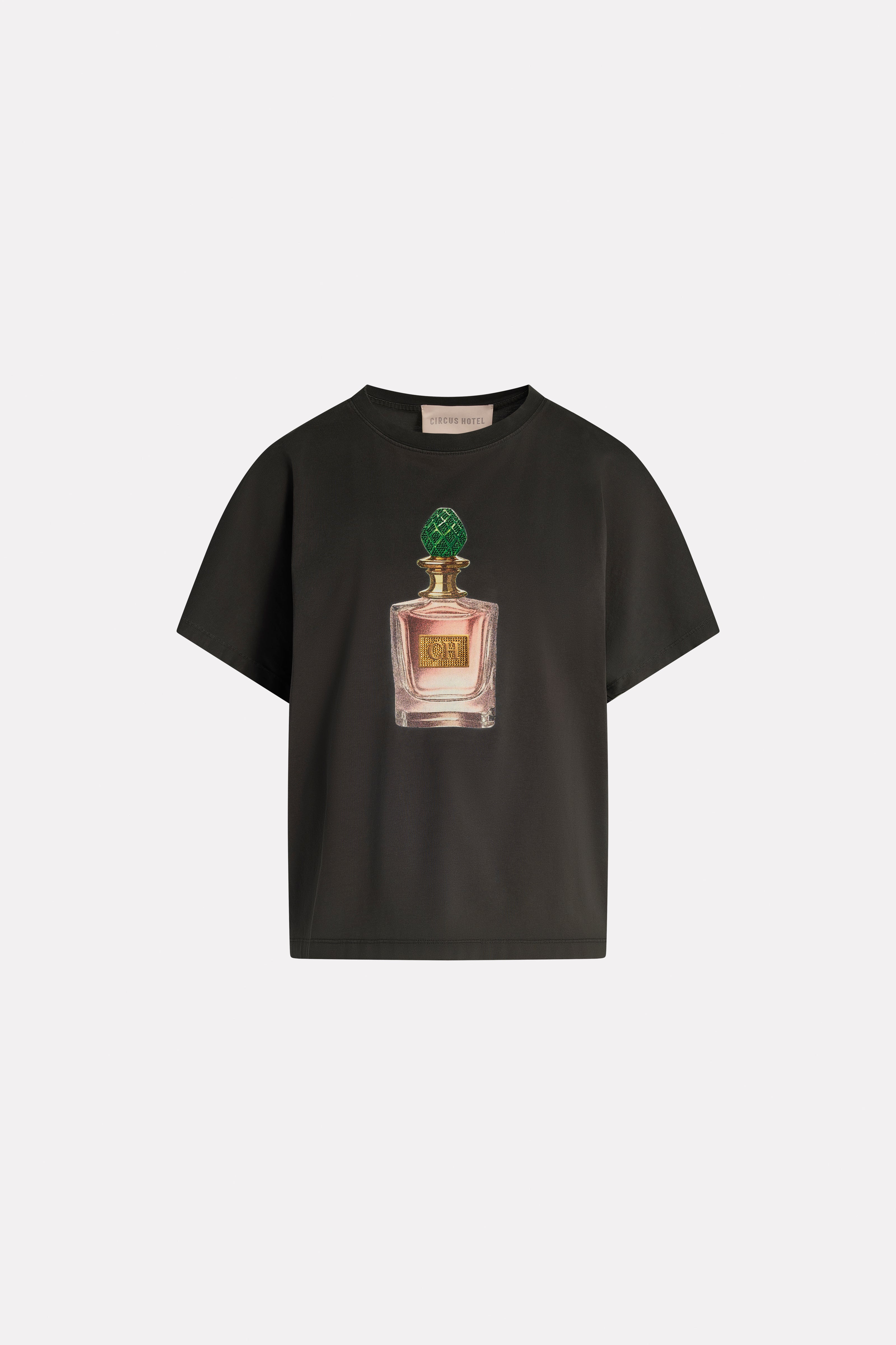 PERFUME PRINT STRASS T-SHIRT