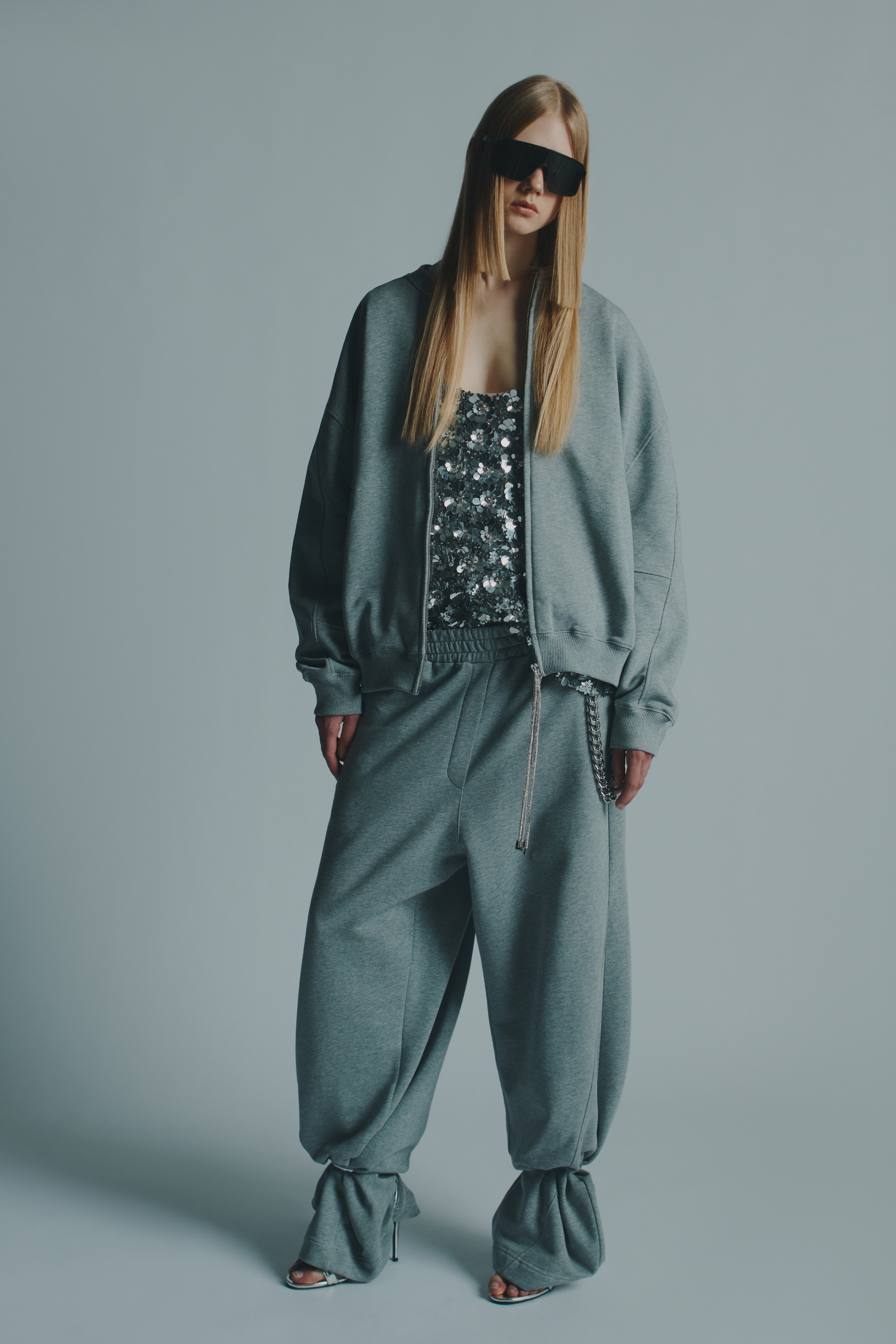 STRASS BOMBER SWEATSHIRT