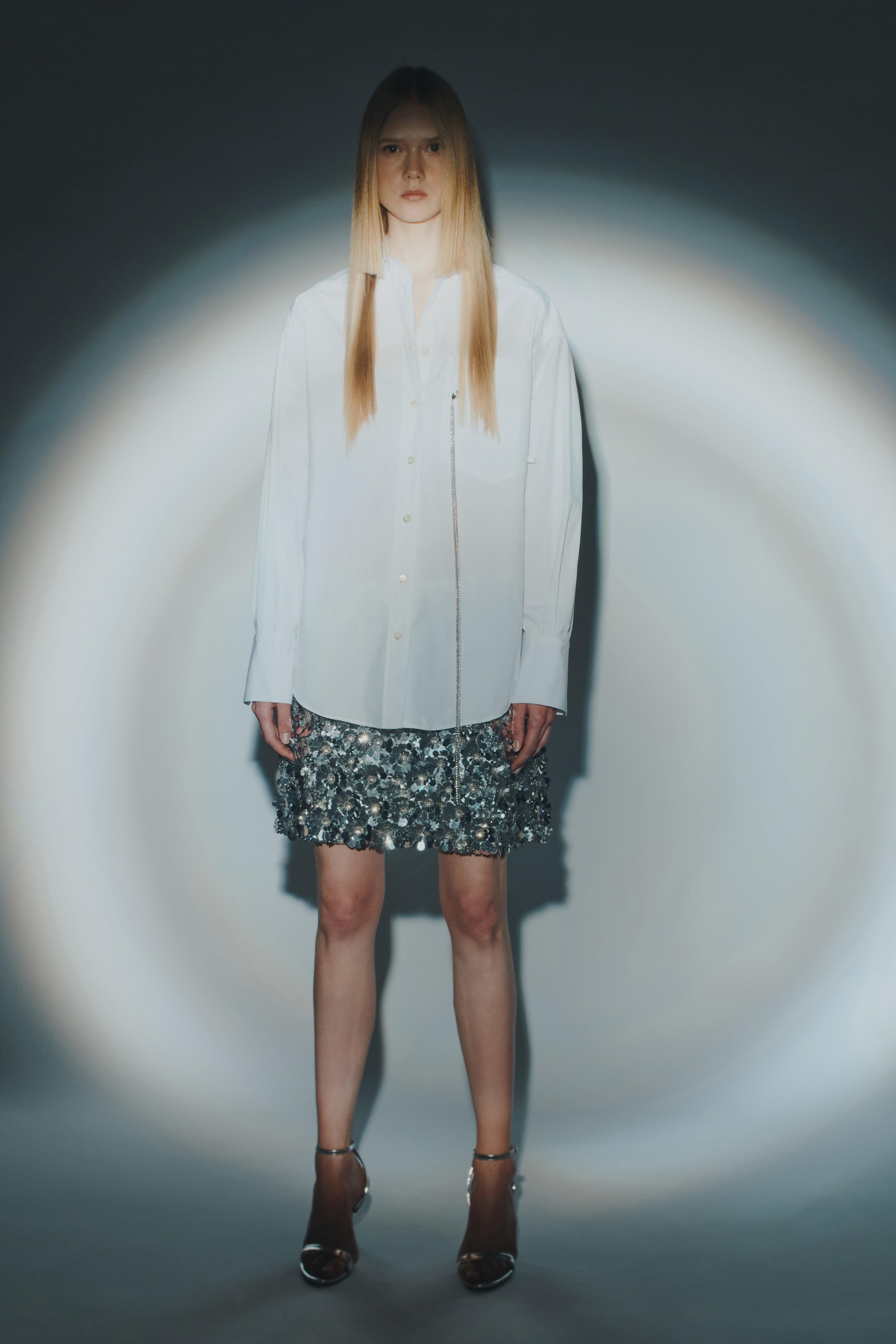 CUT-OUT POPLIN SHIRT