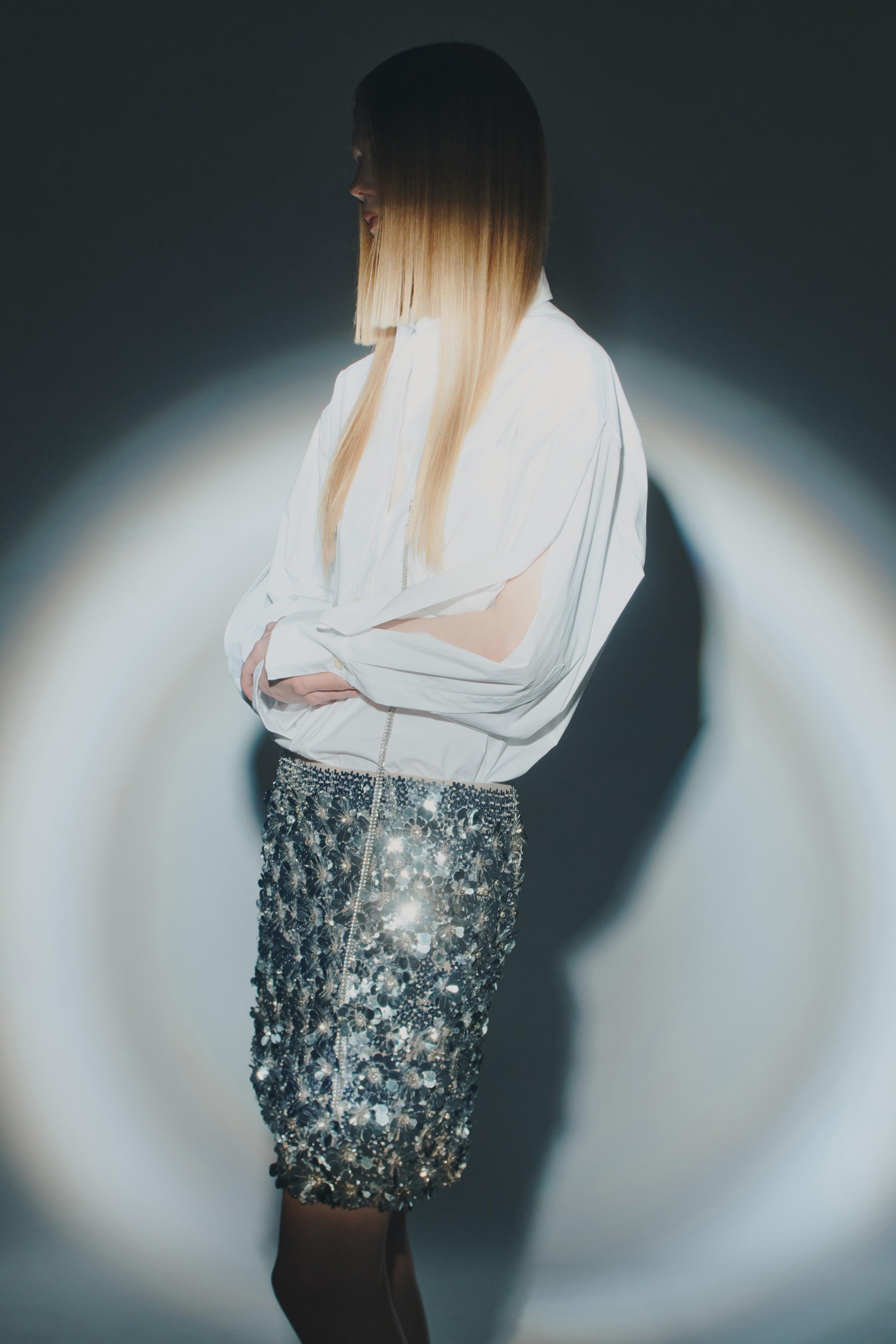 CUT-OUT POPLIN SHIRT