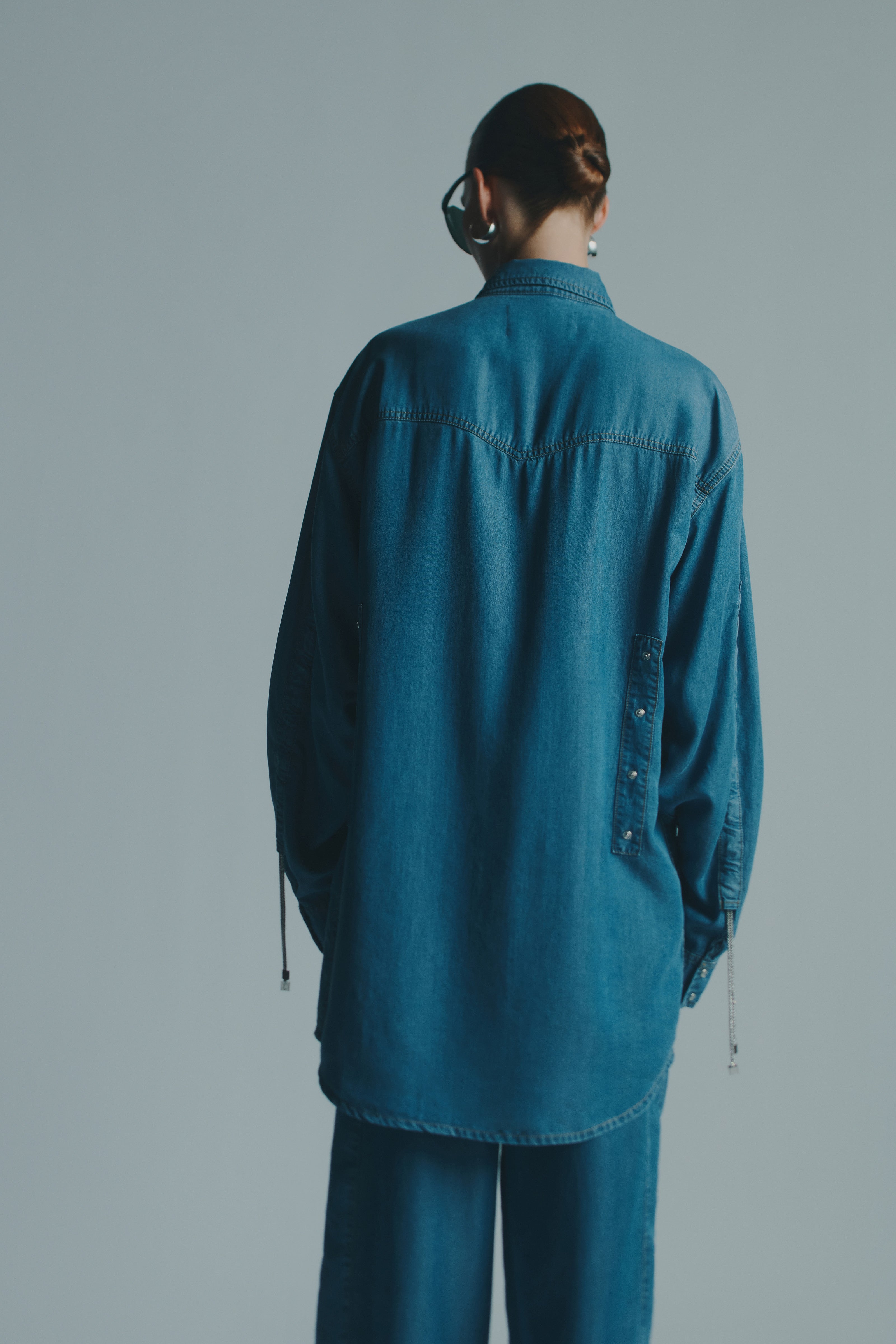 MAXI CHAMBRAY STRASS SHIRT