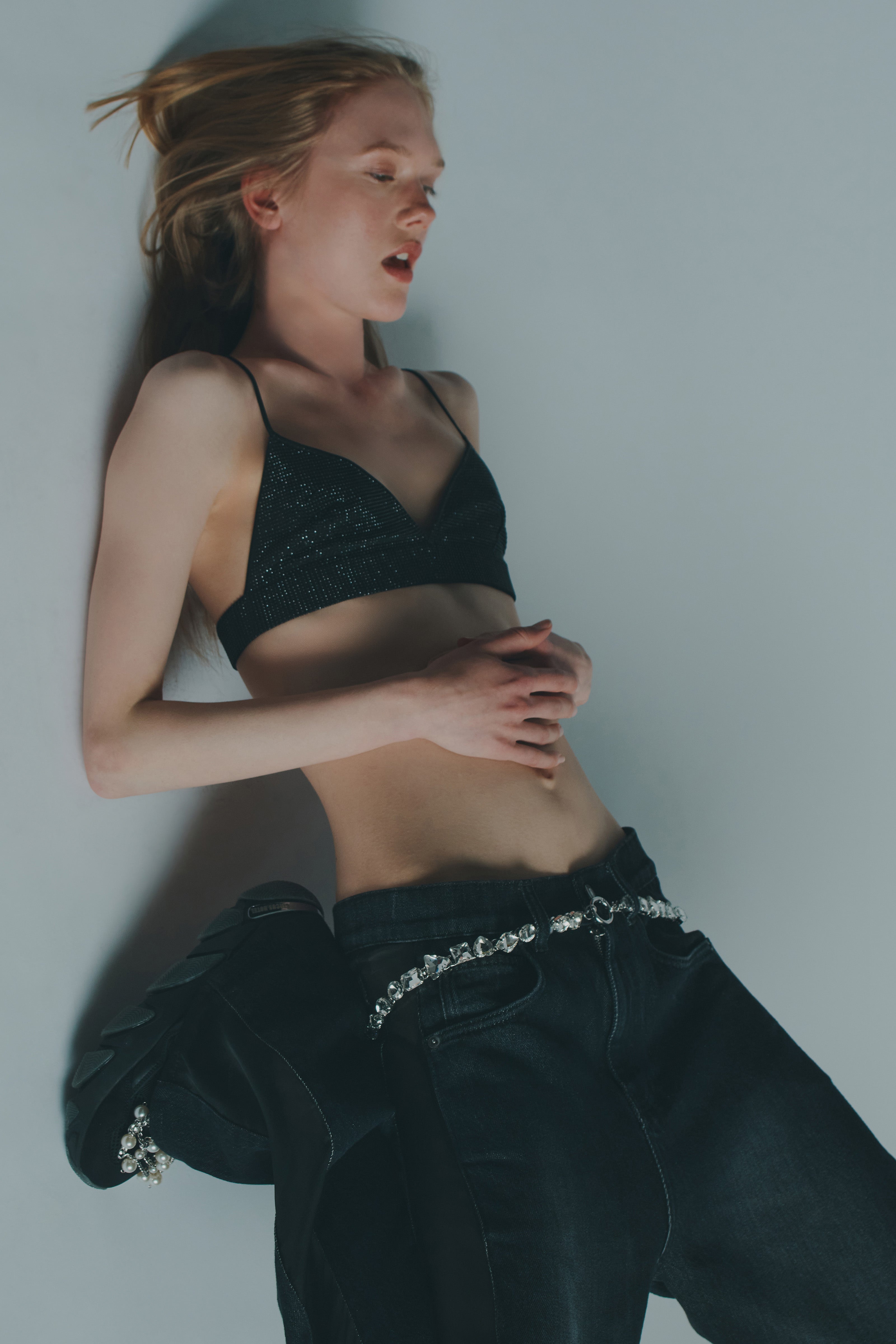 FIVE POCKET ORGANZA JEANS